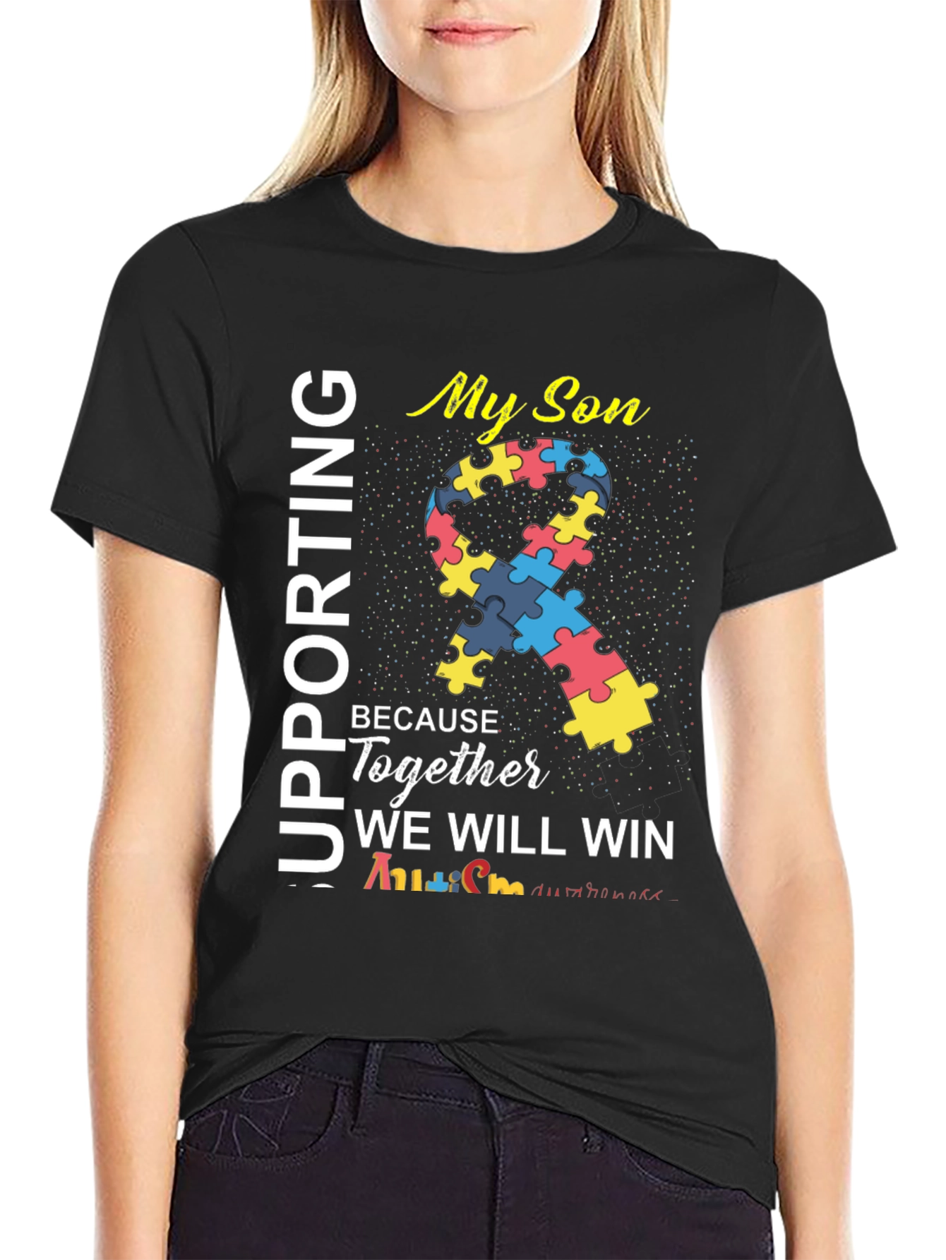 Supporting My Son Autism Awareness T-Shirt