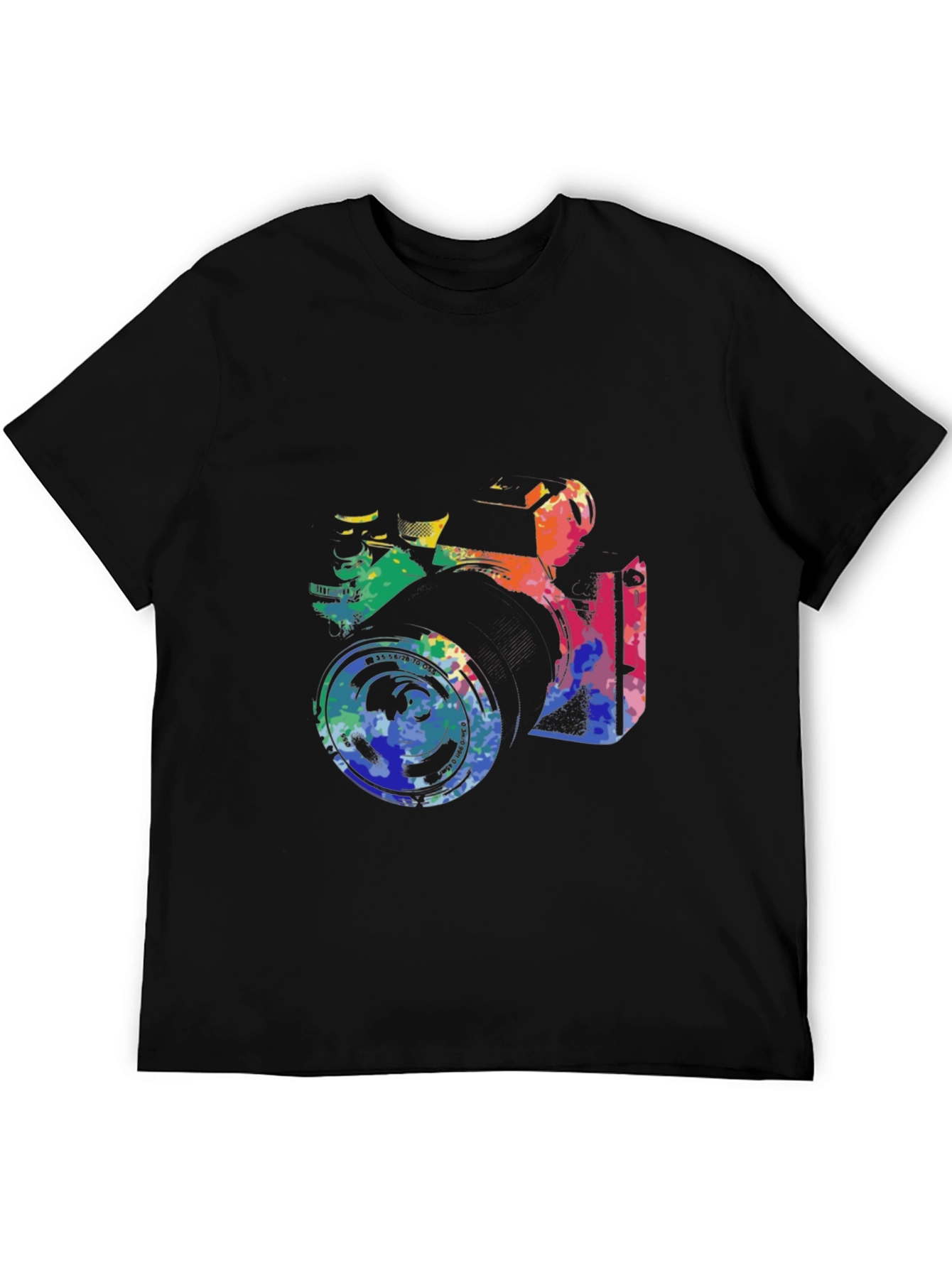 Retro Camera Graphic Tee - Artsy Black T-Shirt