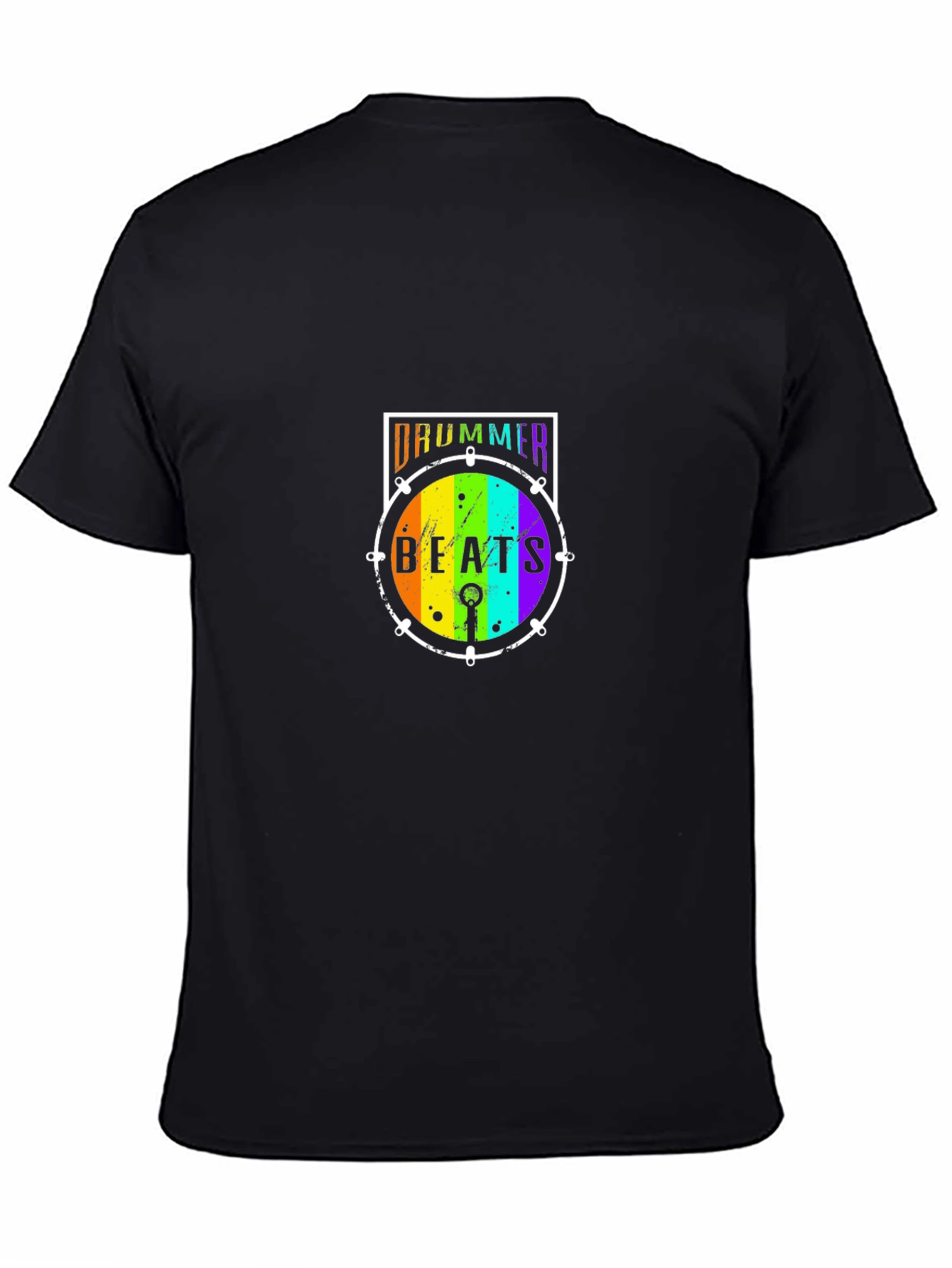Drummer Beats Rainbow Drum Graphic T-Shirt