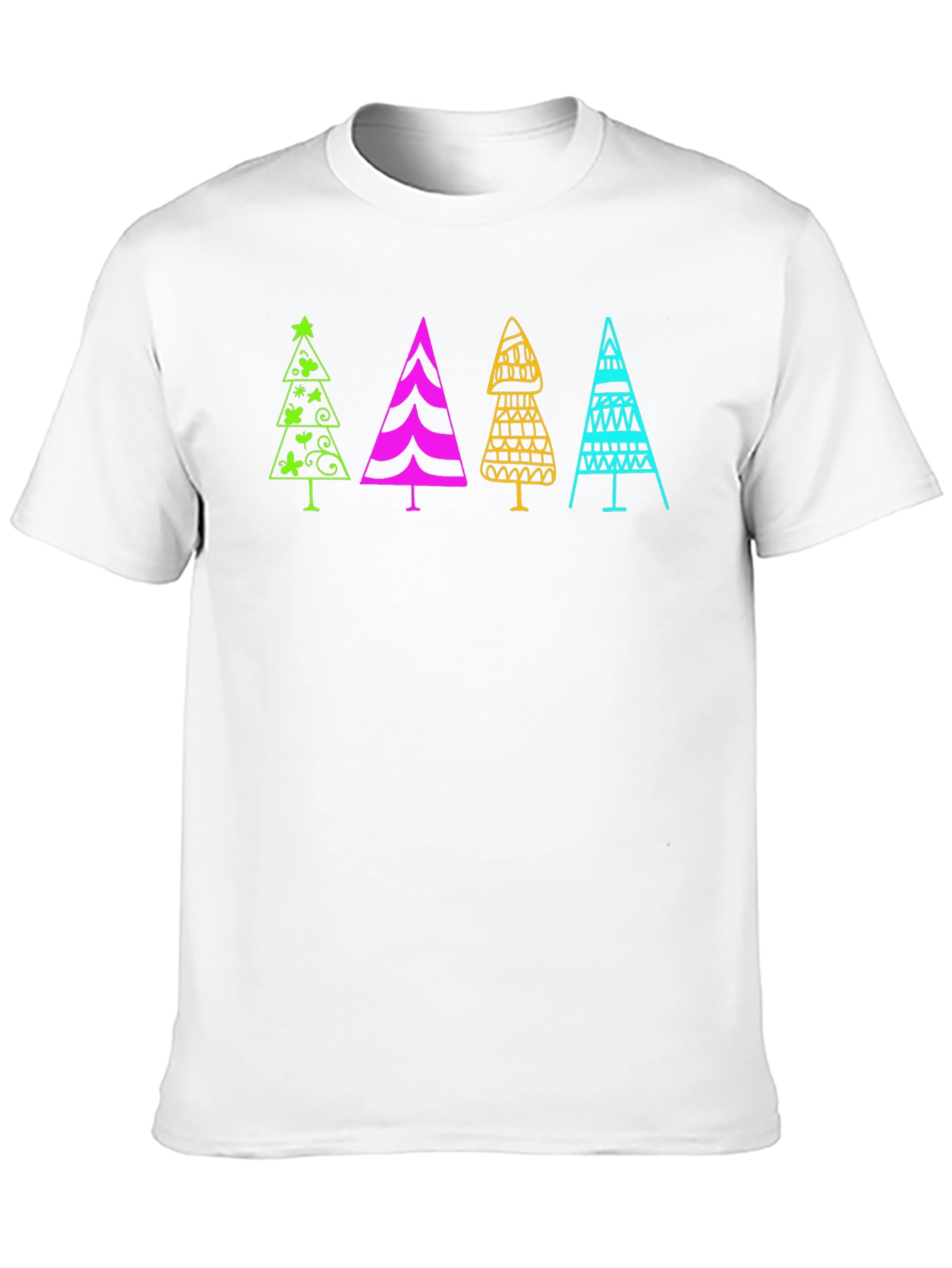 Fun Christmas Trees Black T-Shirt