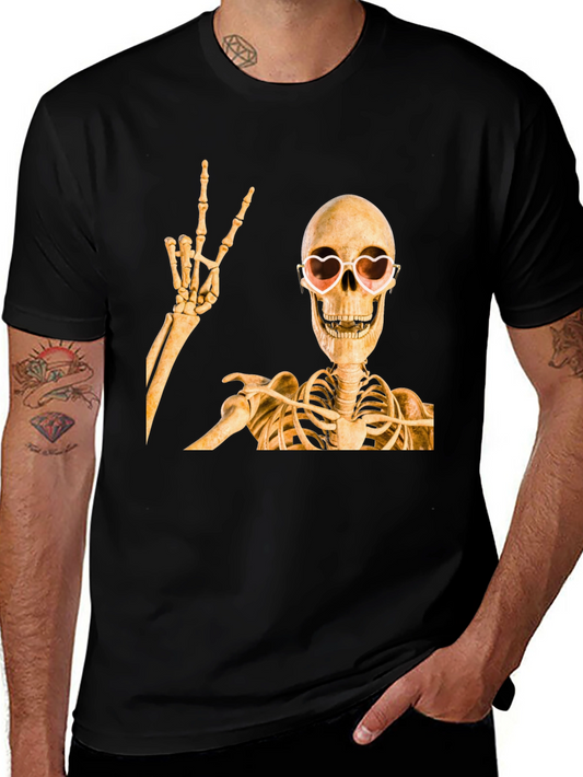 Skeleton with Heart Glasses T-Shirt