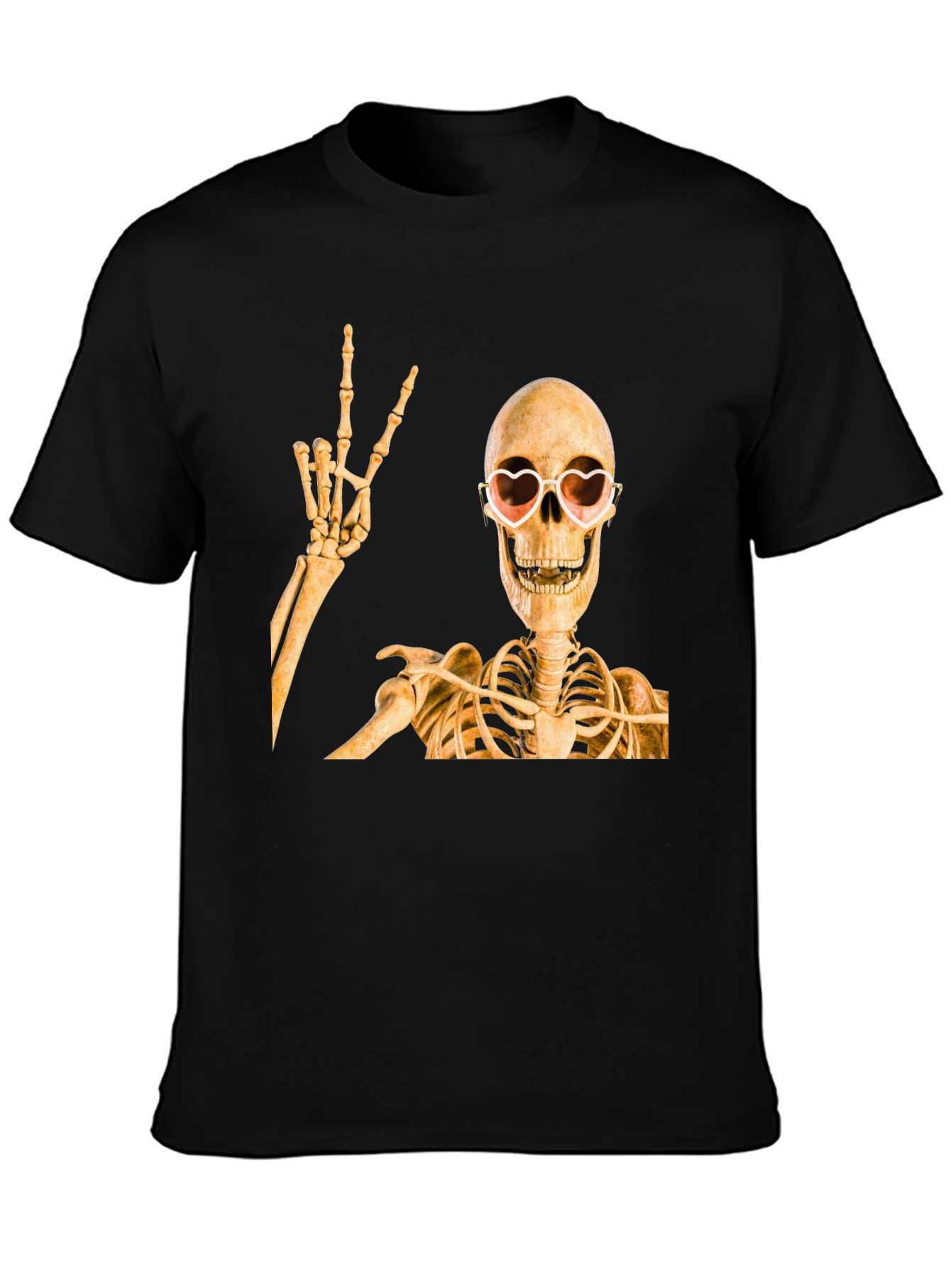 Skeleton with Heart Glasses T-Shirt