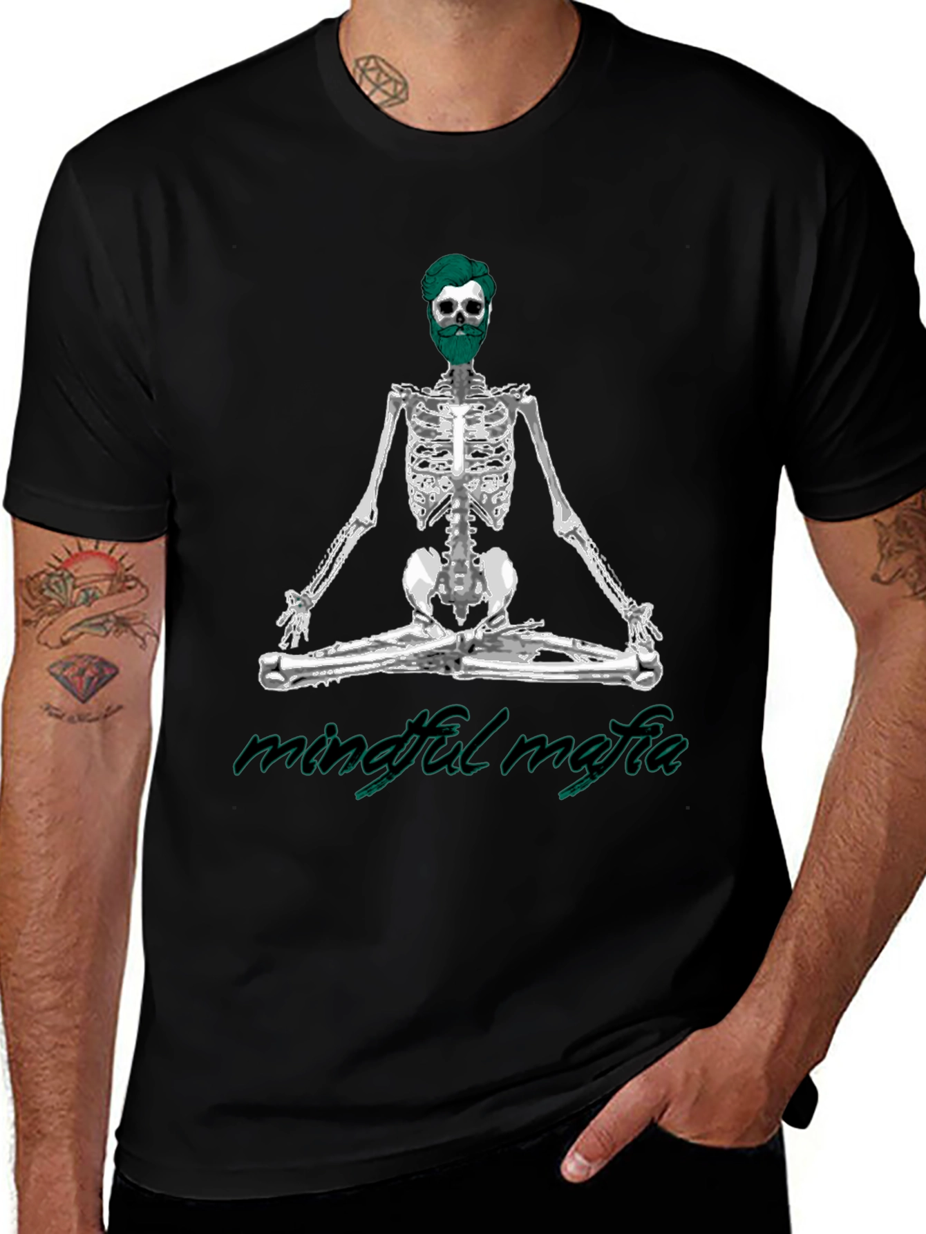 Mindful Mafia Skeleton Graphic Tee