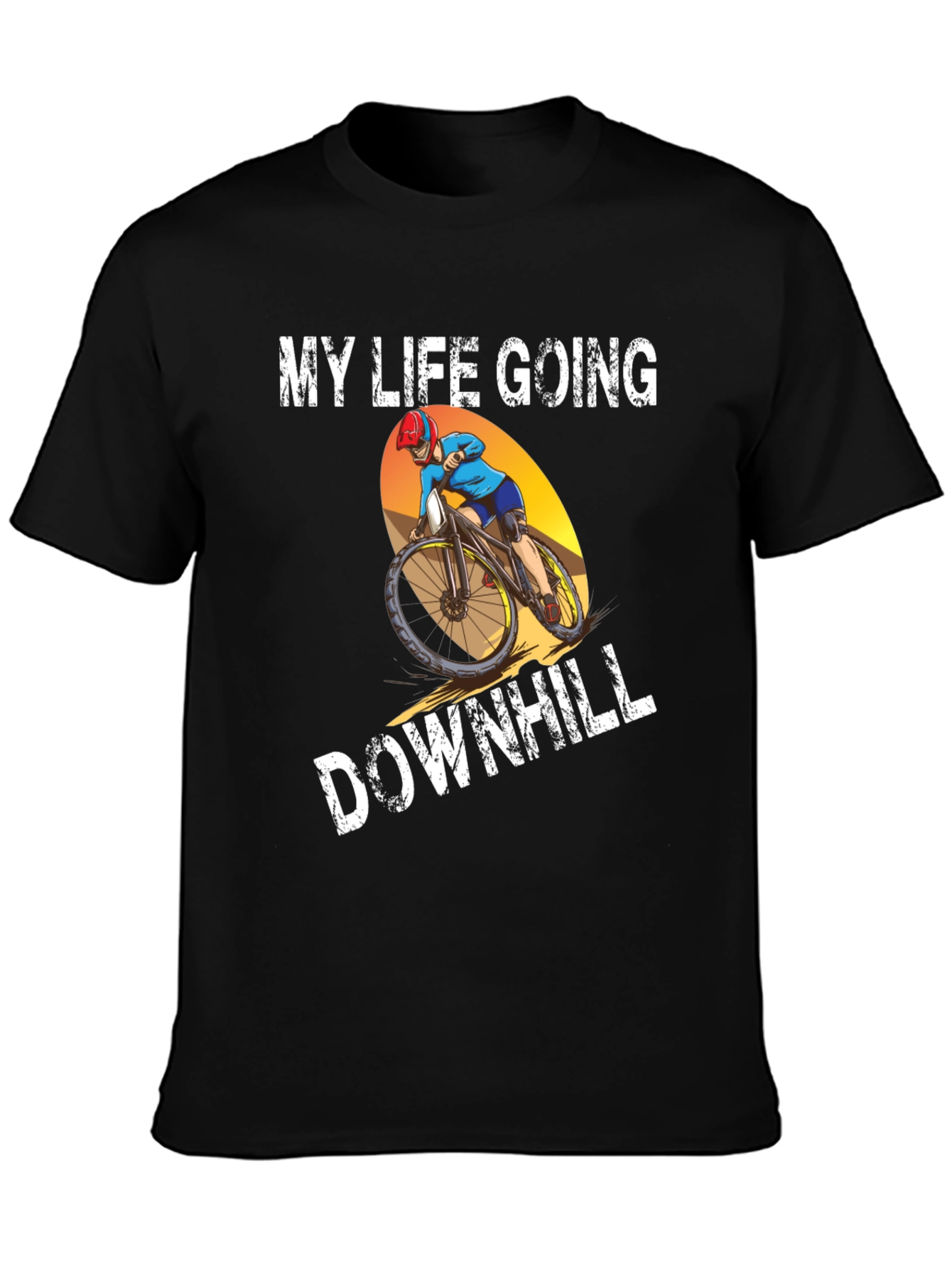 My Life Going Downhill T-Shirt Biker Graphic Tee