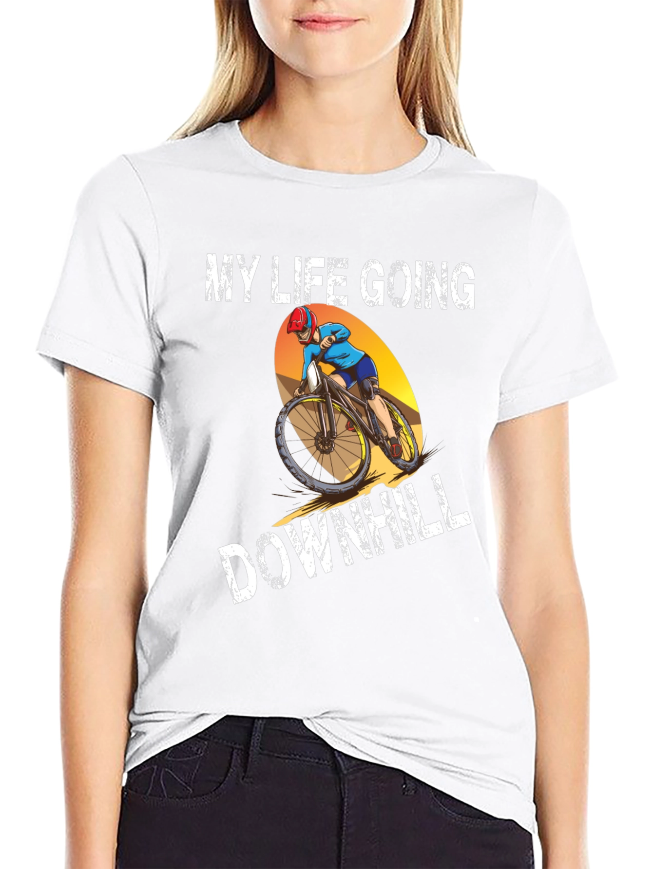 My Life Going Downhill T-Shirt Biker Graphic Tee