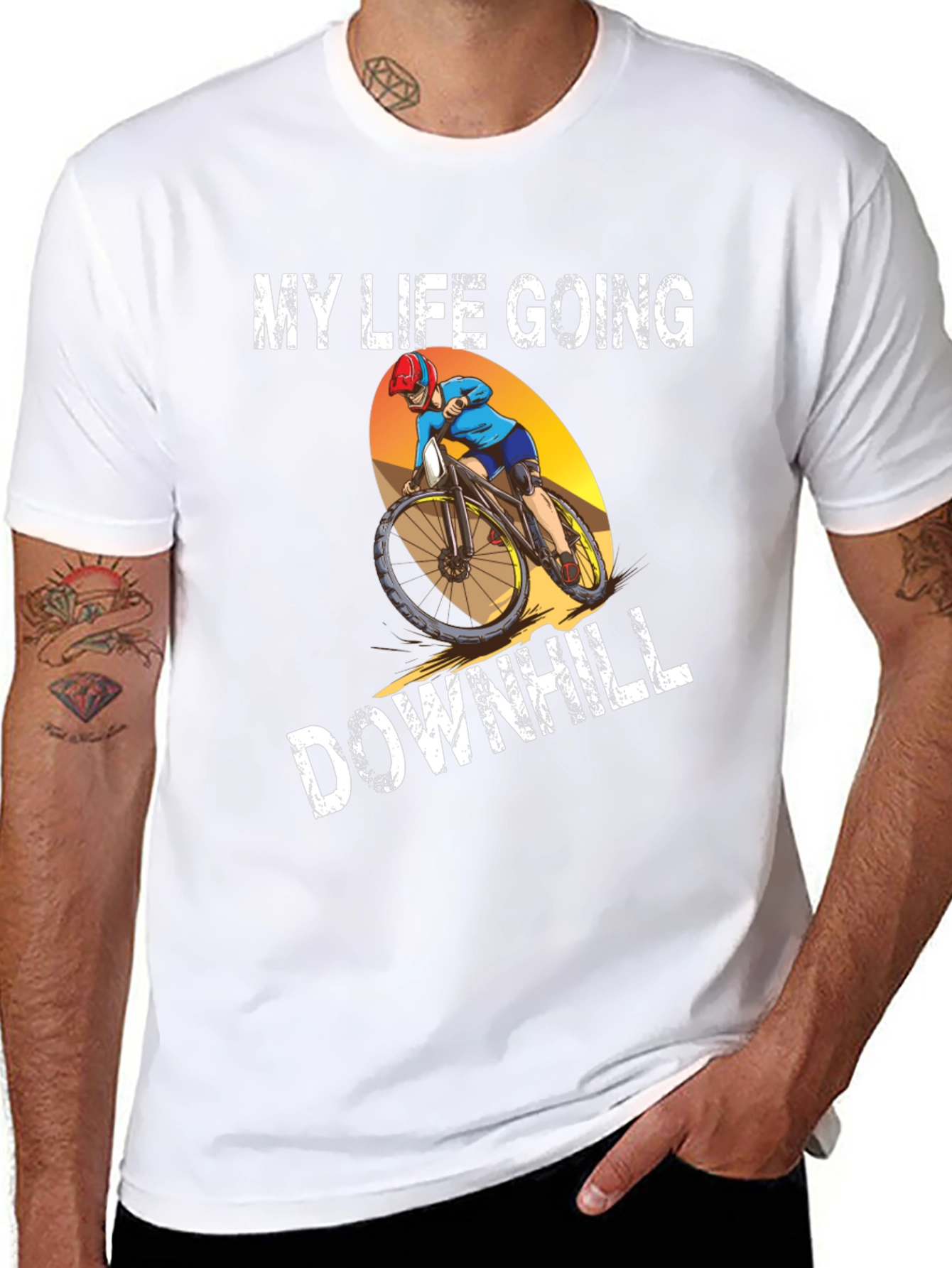 My Life Going Downhill T-Shirt Biker Graphic Tee