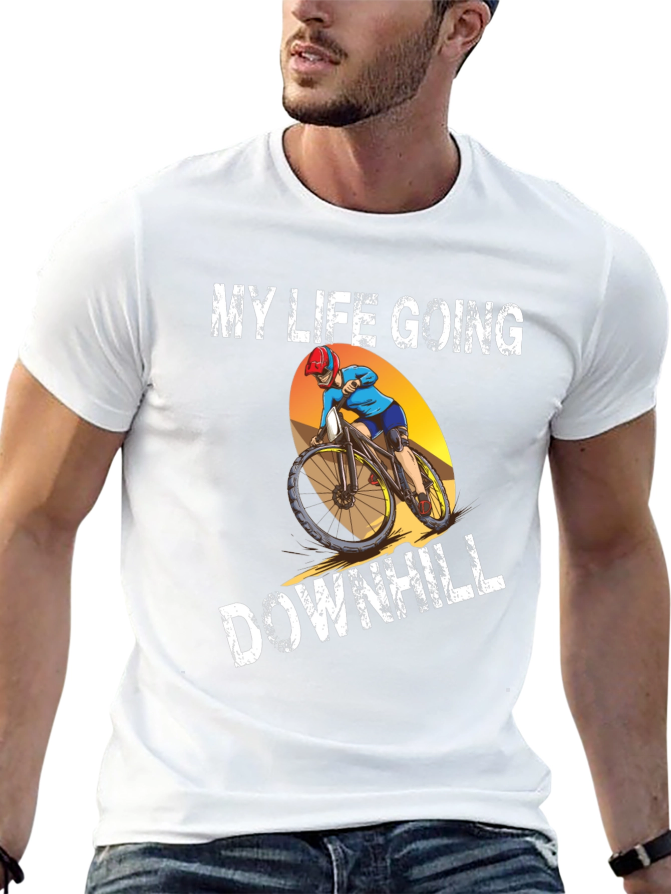 My Life Going Downhill T-Shirt Biker Graphic Tee