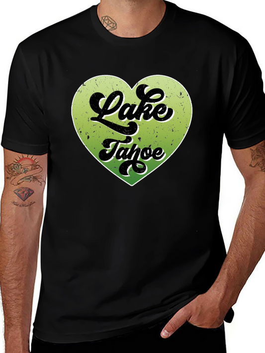 Lake Tahoe Heart Graphic Tee - Black