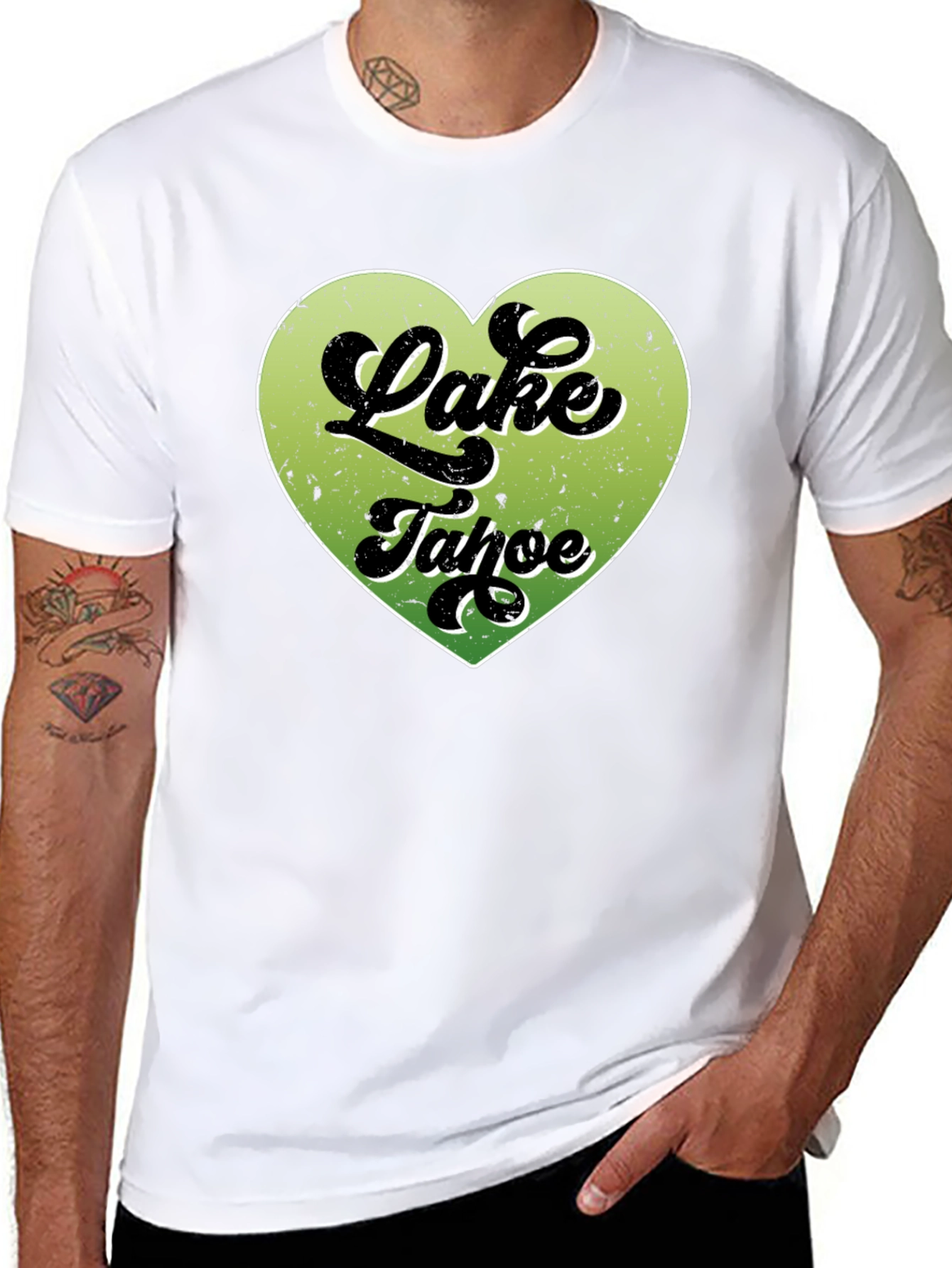 Lake Tahoe Heart Graphic Tee - Black