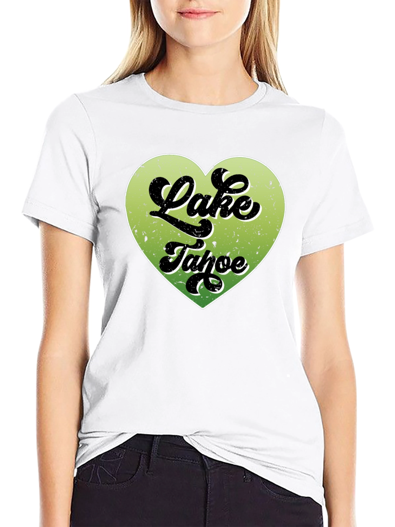 Lake Tahoe Heart Graphic Tee - Black