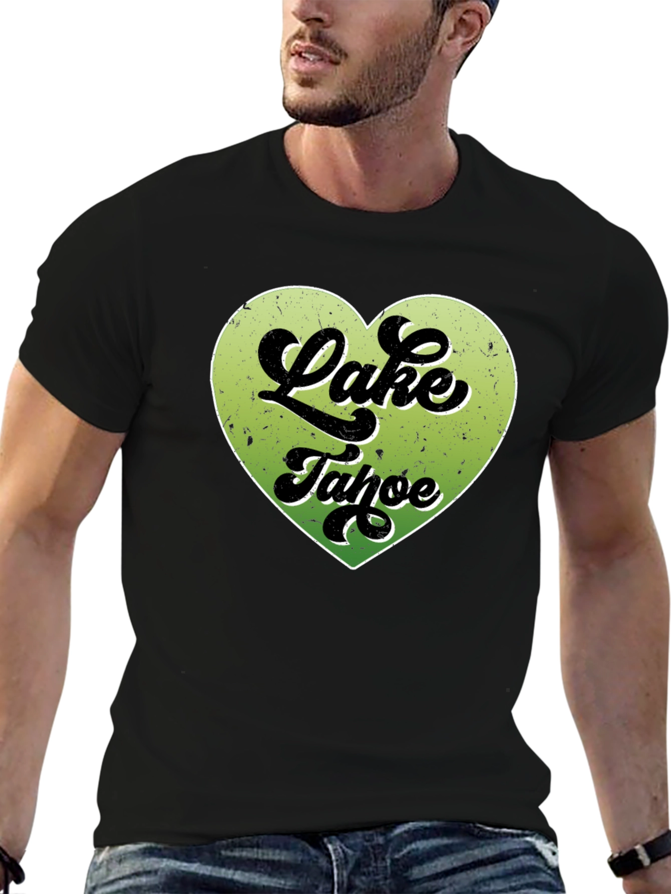 Lake Tahoe Heart Graphic Tee - Black