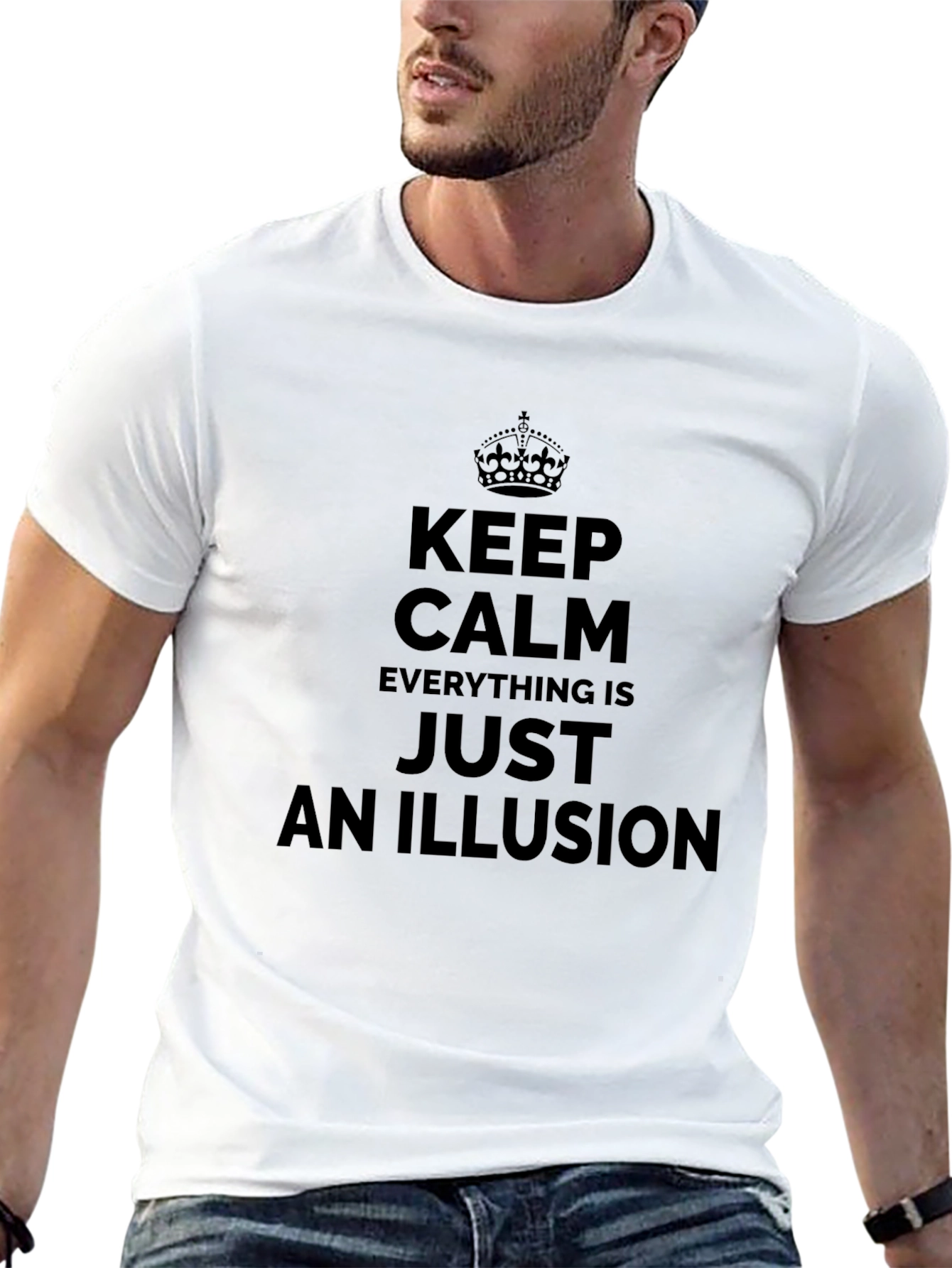 Keep Calm Illusion T-Shirt - Black Graphic Tee