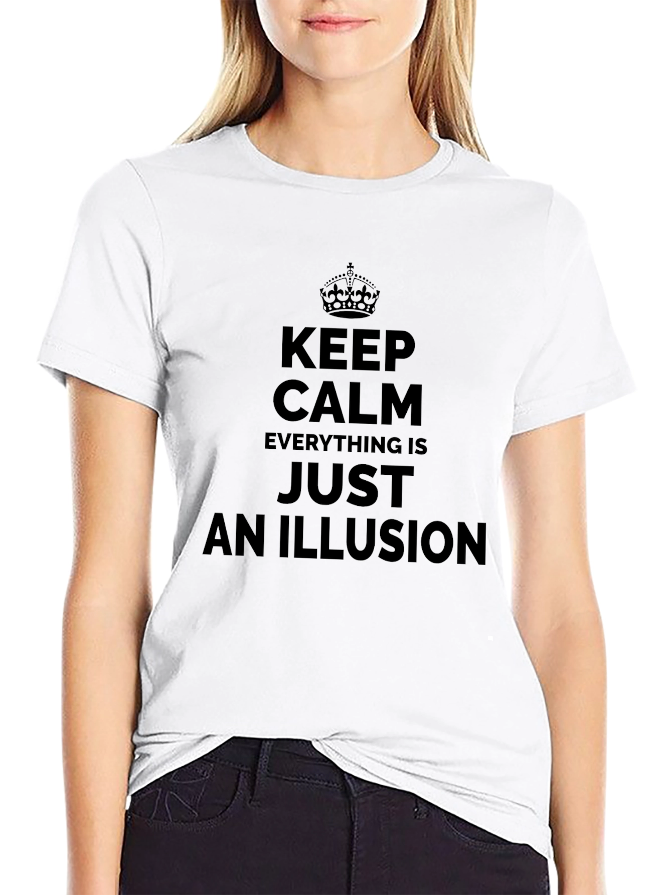 Keep Calm Illusion T-Shirt - Black Graphic Tee