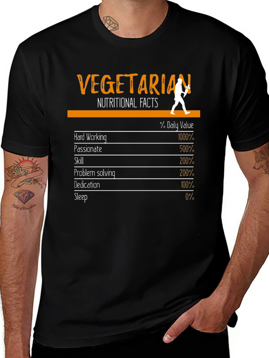 Vegetarian Nutritional Facts T-Shirt - Humorous Vegan Tee