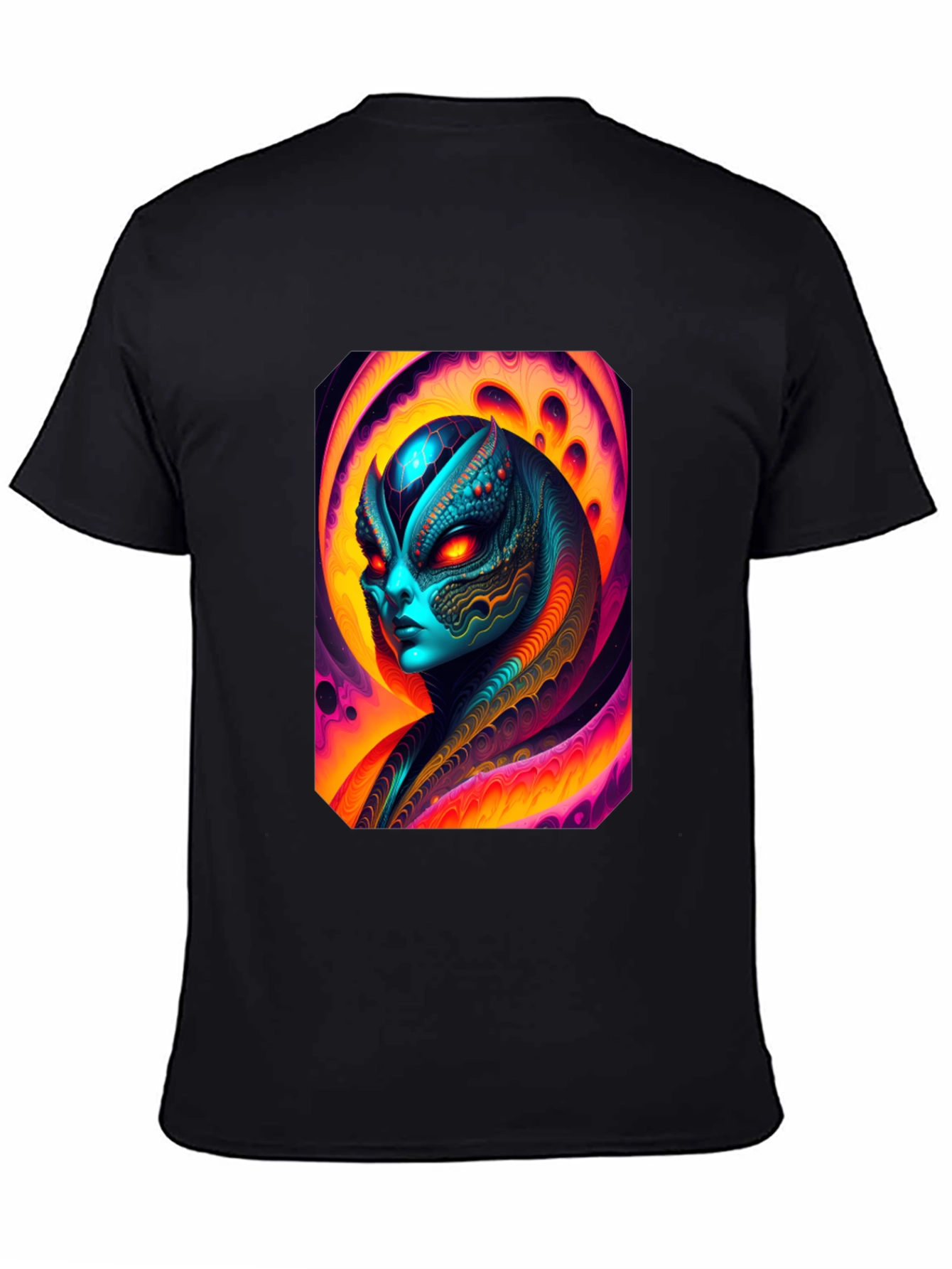 Alien Graphic Tee - Black Cotton T-Shirt