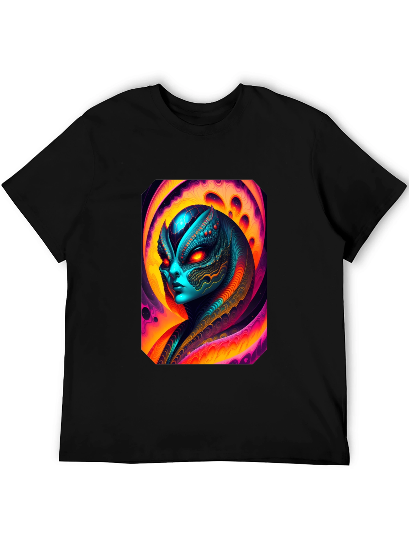 Alien Graphic Tee - Black Cotton T-Shirt