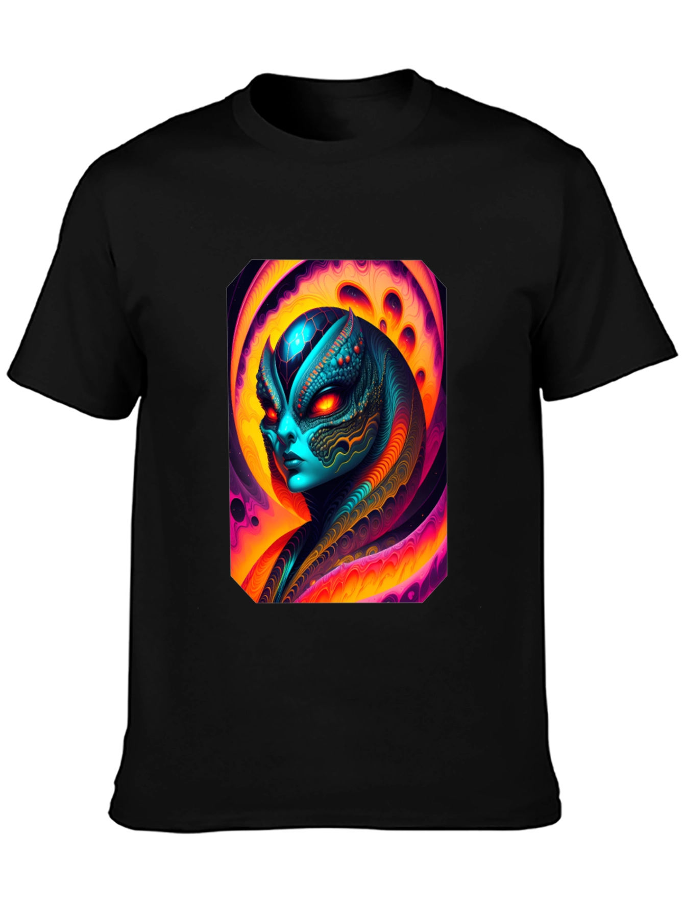 Alien Graphic Tee - Black Cotton T-Shirt
