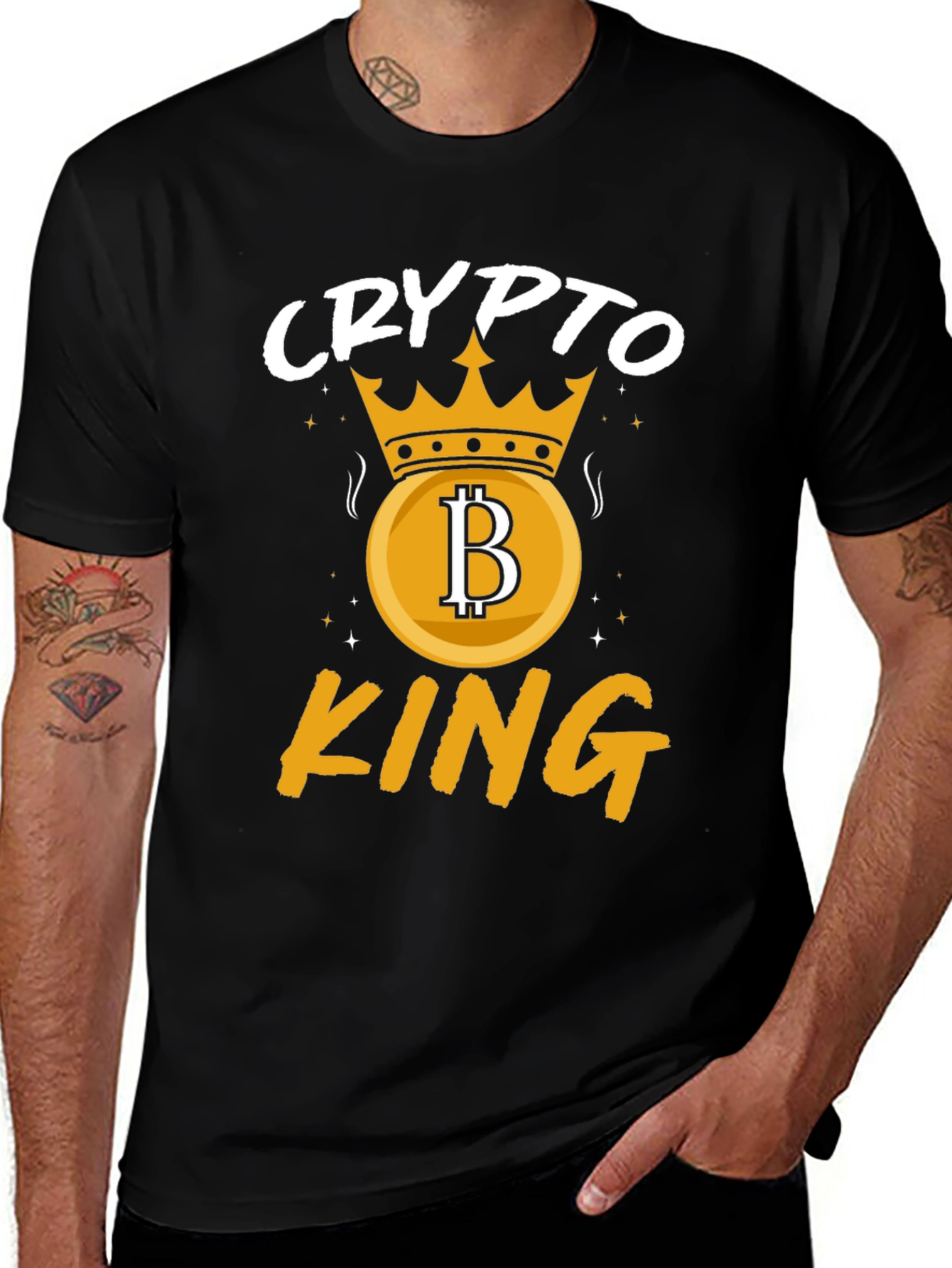 Crypto King Graphic T-Shirt - Bitcoin Crown