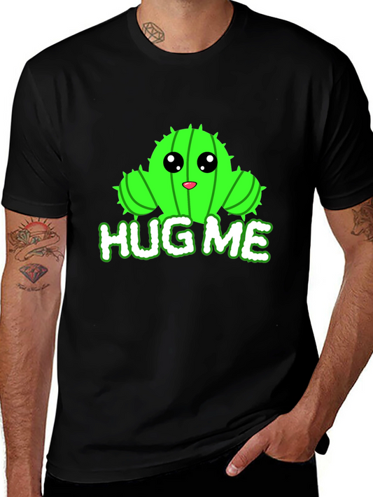 Cute Cactus Hug Me Graphic T-Shirt
