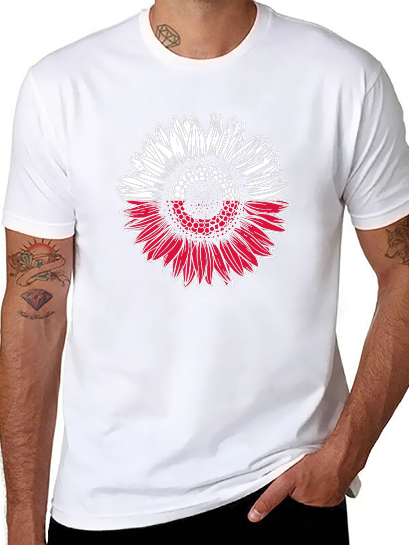 Poland Flag Sunflower Graphic T-Shirt