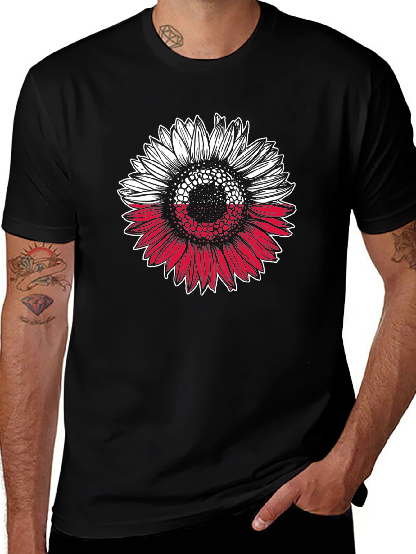 Poland Flag Sunflower Graphic T-Shirt