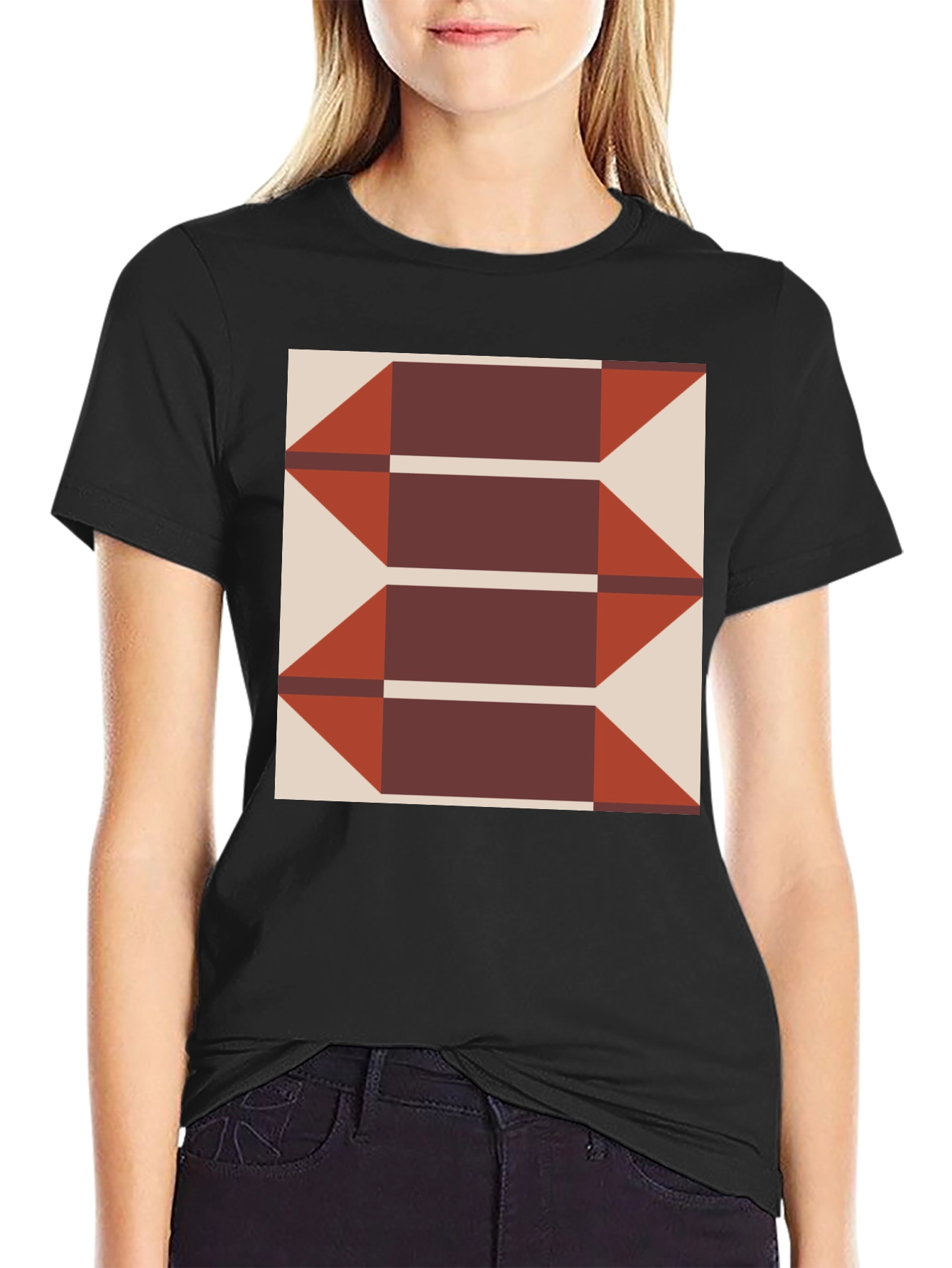 Geometric Arrows Graphic Tee - Modern Print T-Shirt