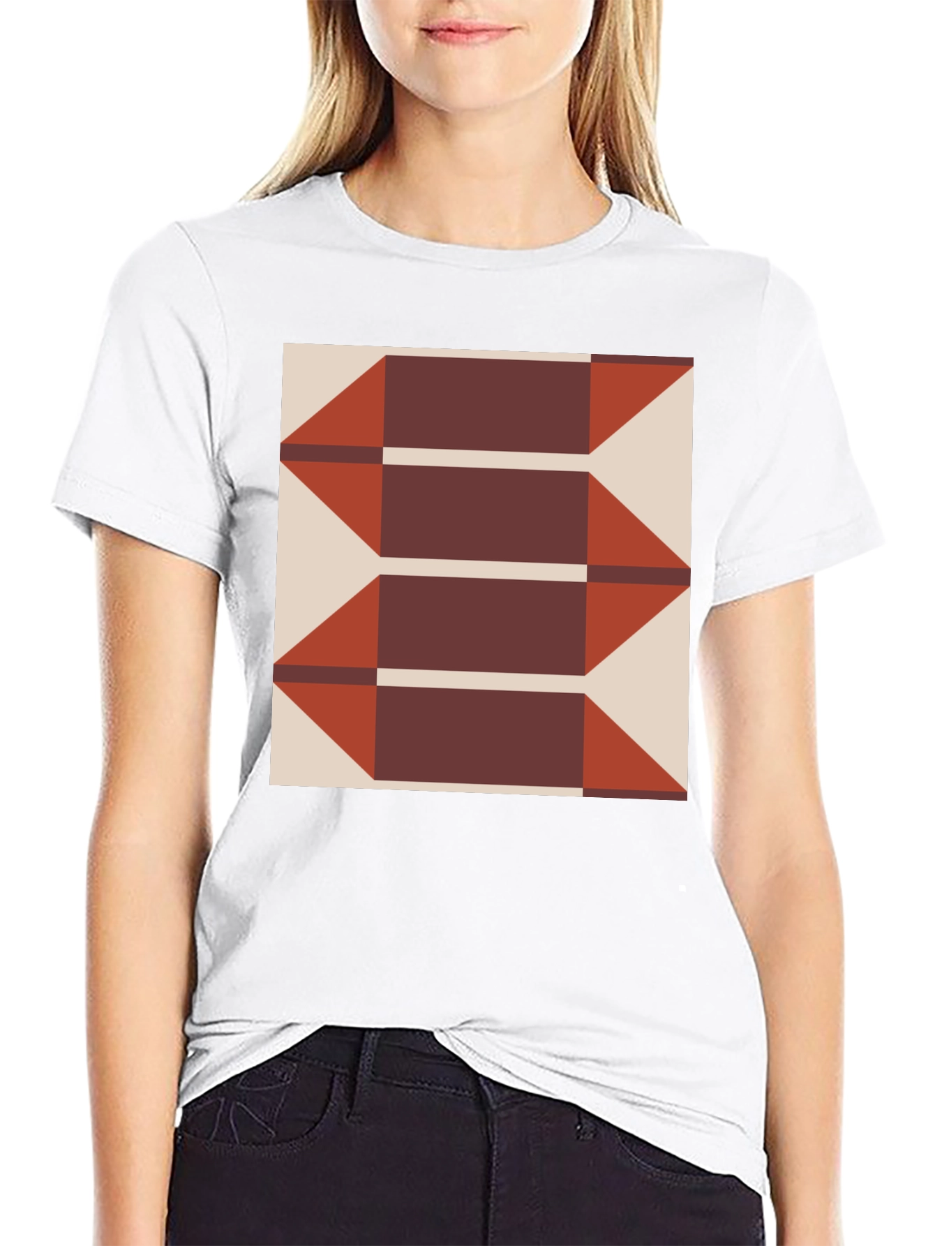 Geometric Arrows Graphic Tee - Modern Print T-Shirt