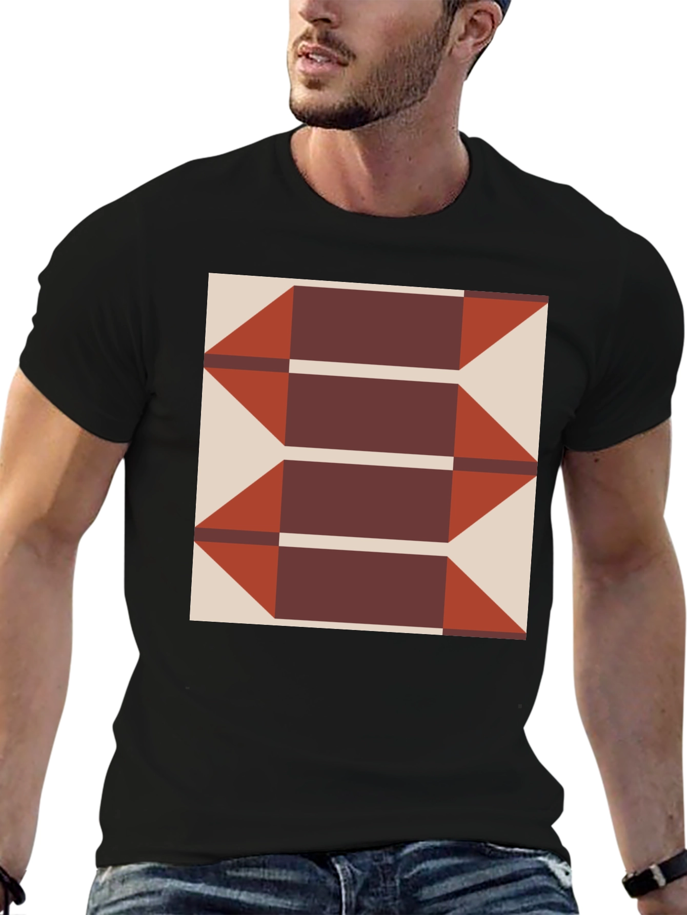 Geometric Arrows Graphic Tee - Modern Print T-Shirt