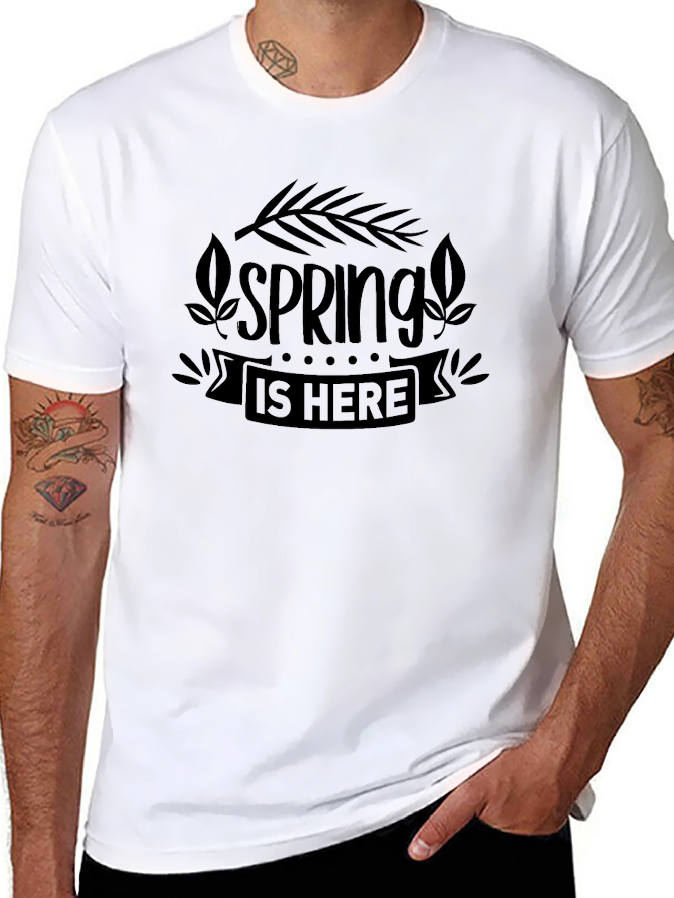 Spring Is Here Graphic Tee - Black