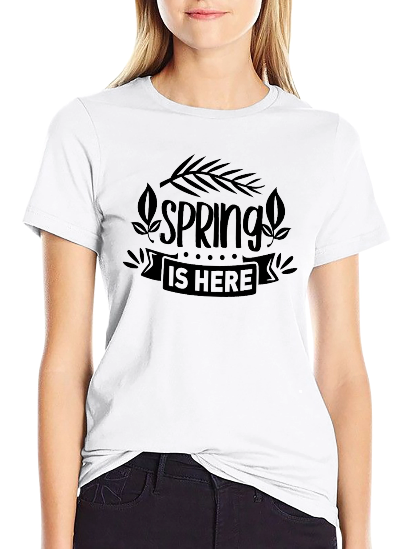 Spring Is Here Graphic Tee - Black