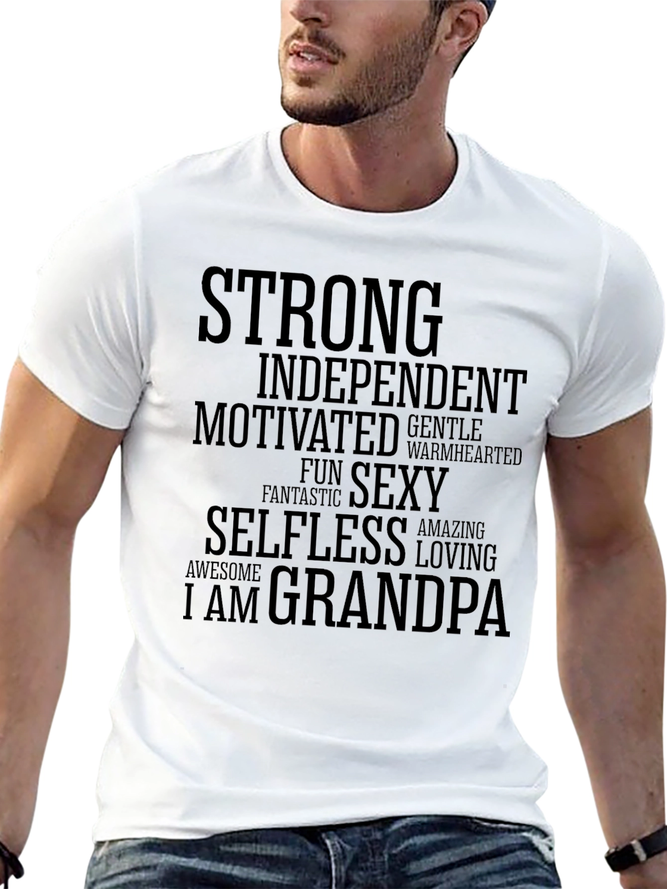 Strong Grandpa T-Shirt - Soft Cotton Blend Tee