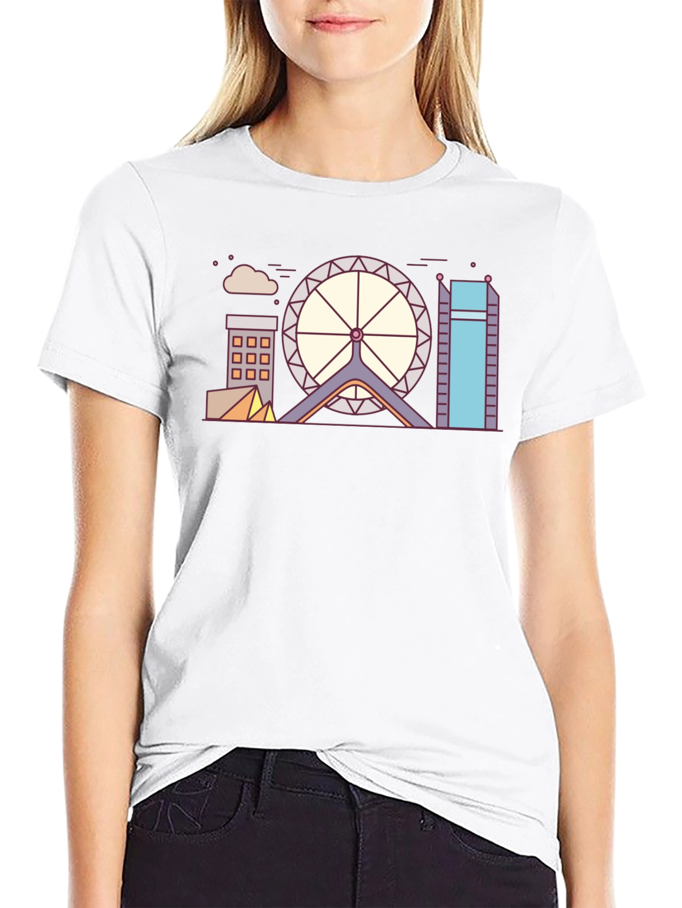 Geometric Cityscape Graphic Tee