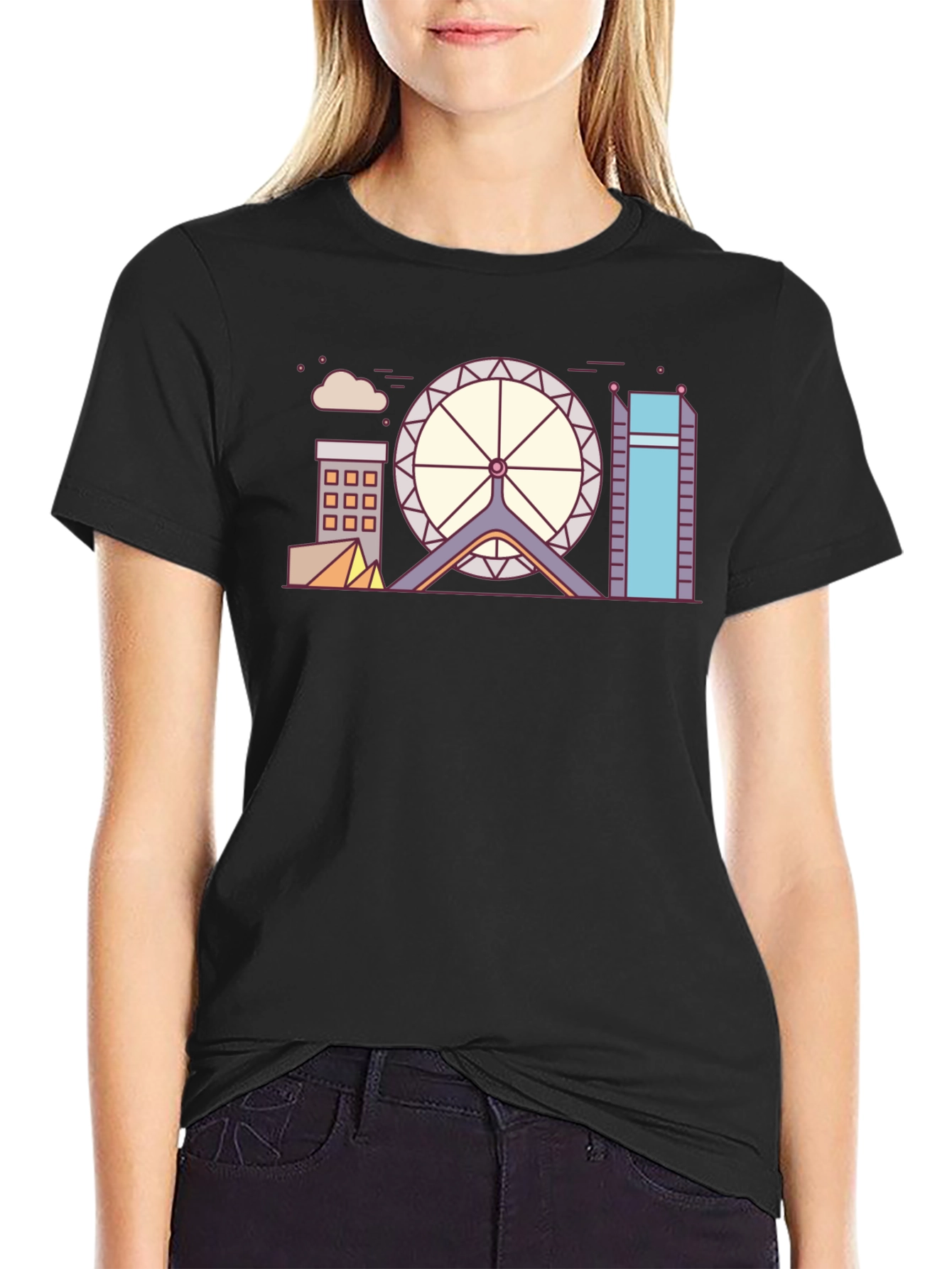 Geometric Cityscape Graphic Tee