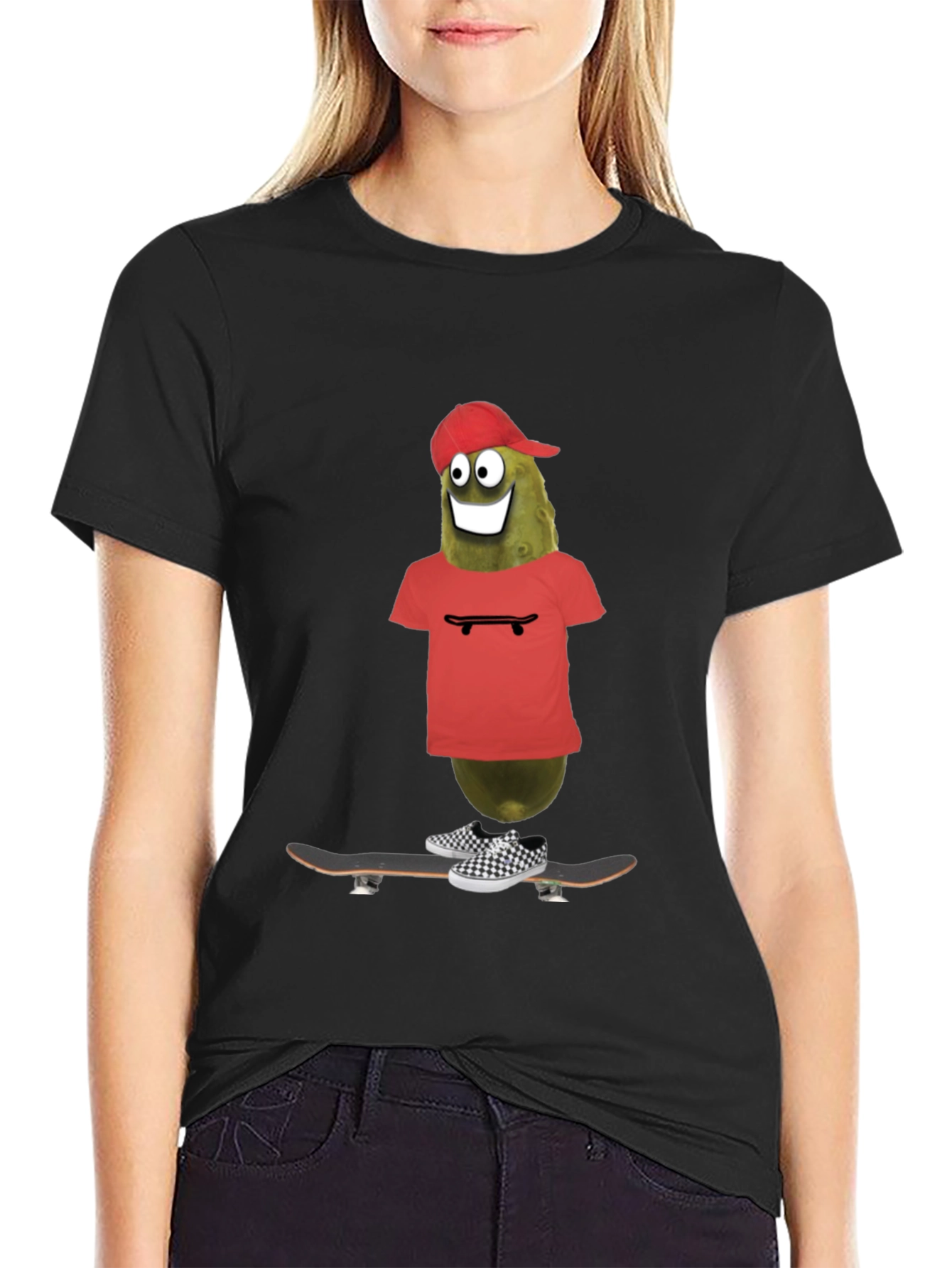 Pickle Rick Skateboarder Tee - Funny Graphic T-Shirt