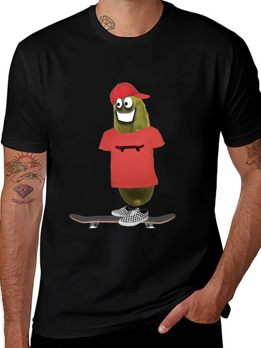 Pickle Rick Skateboarder Tee - Funny Graphic T-Shirt