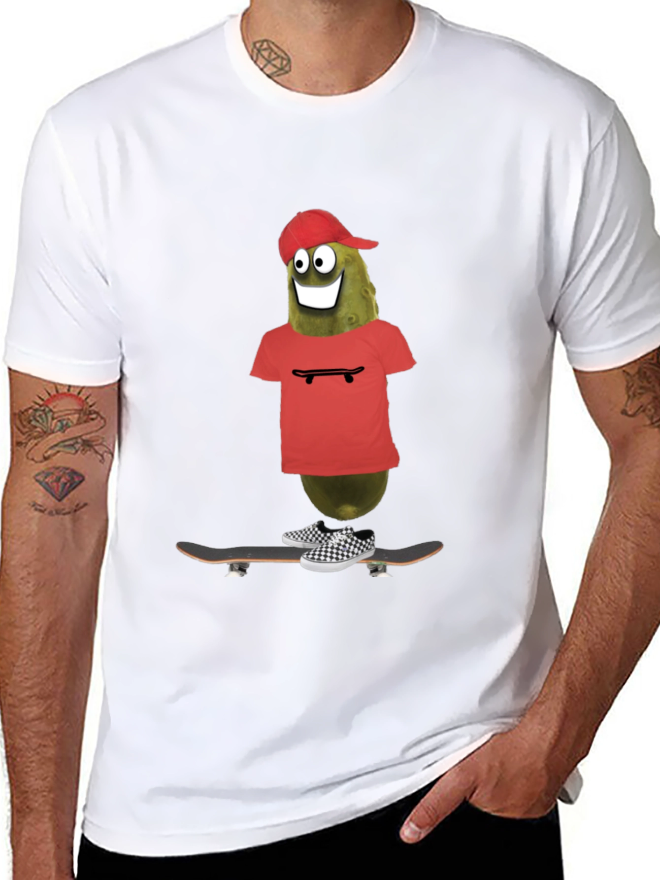 Pickle Rick Skateboarder Tee - Funny Graphic T-Shirt