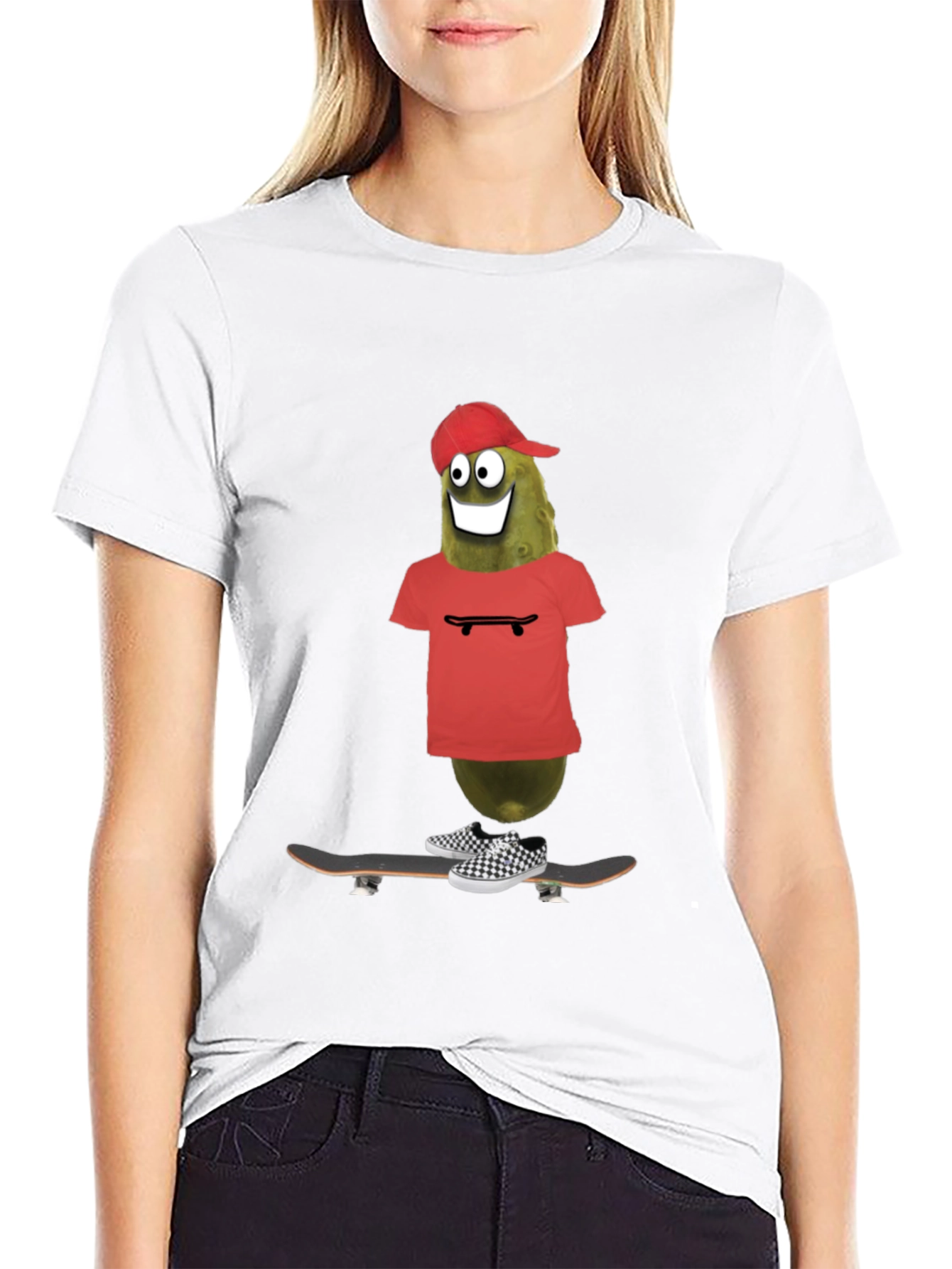 Pickle Rick Skateboarder Tee - Funny Graphic T-Shirt