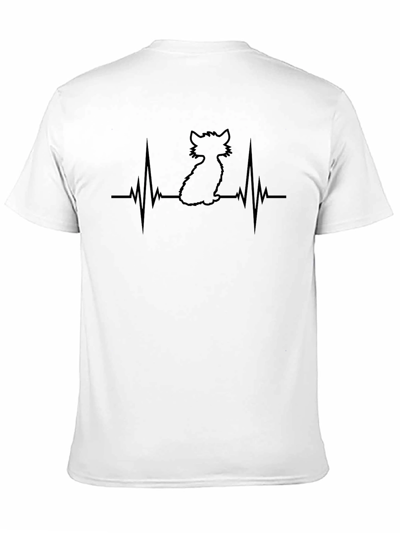 Cat Heartbeat T-Shirt - Black