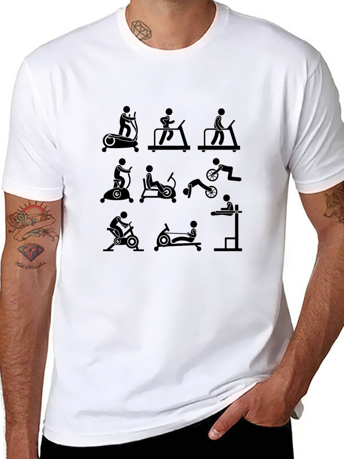 Fitness Machine Icons T-Shirt
