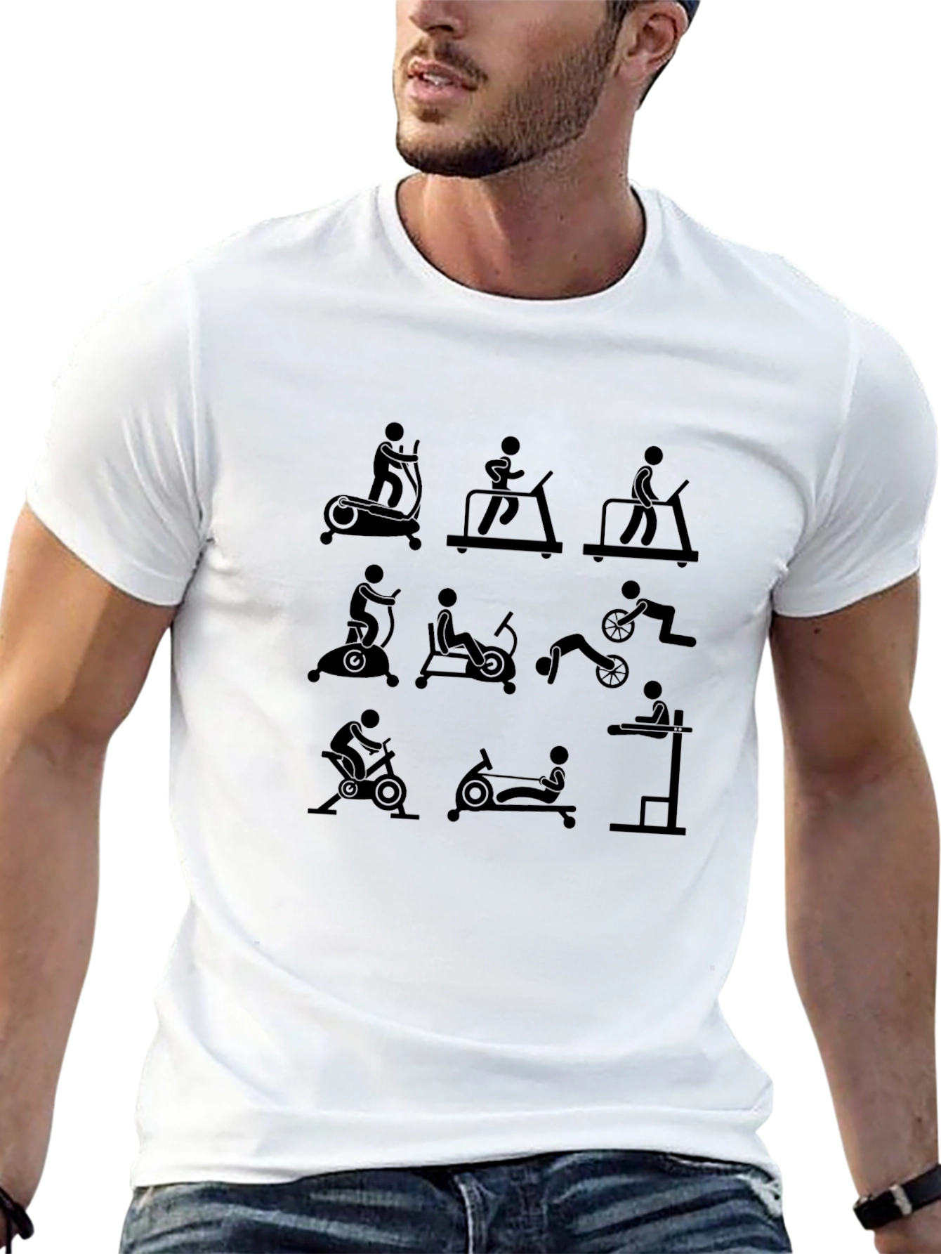 Fitness Machine Icons T-Shirt