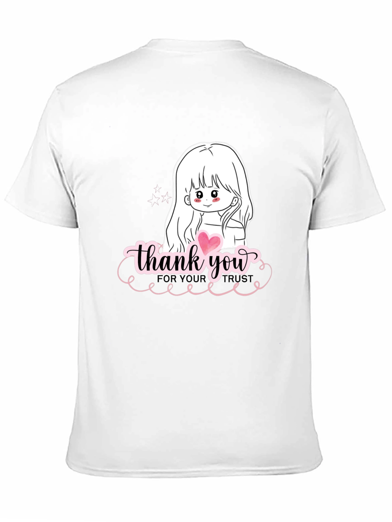 Thank You Girl Graphic T-Shirt - Casual Black Tee