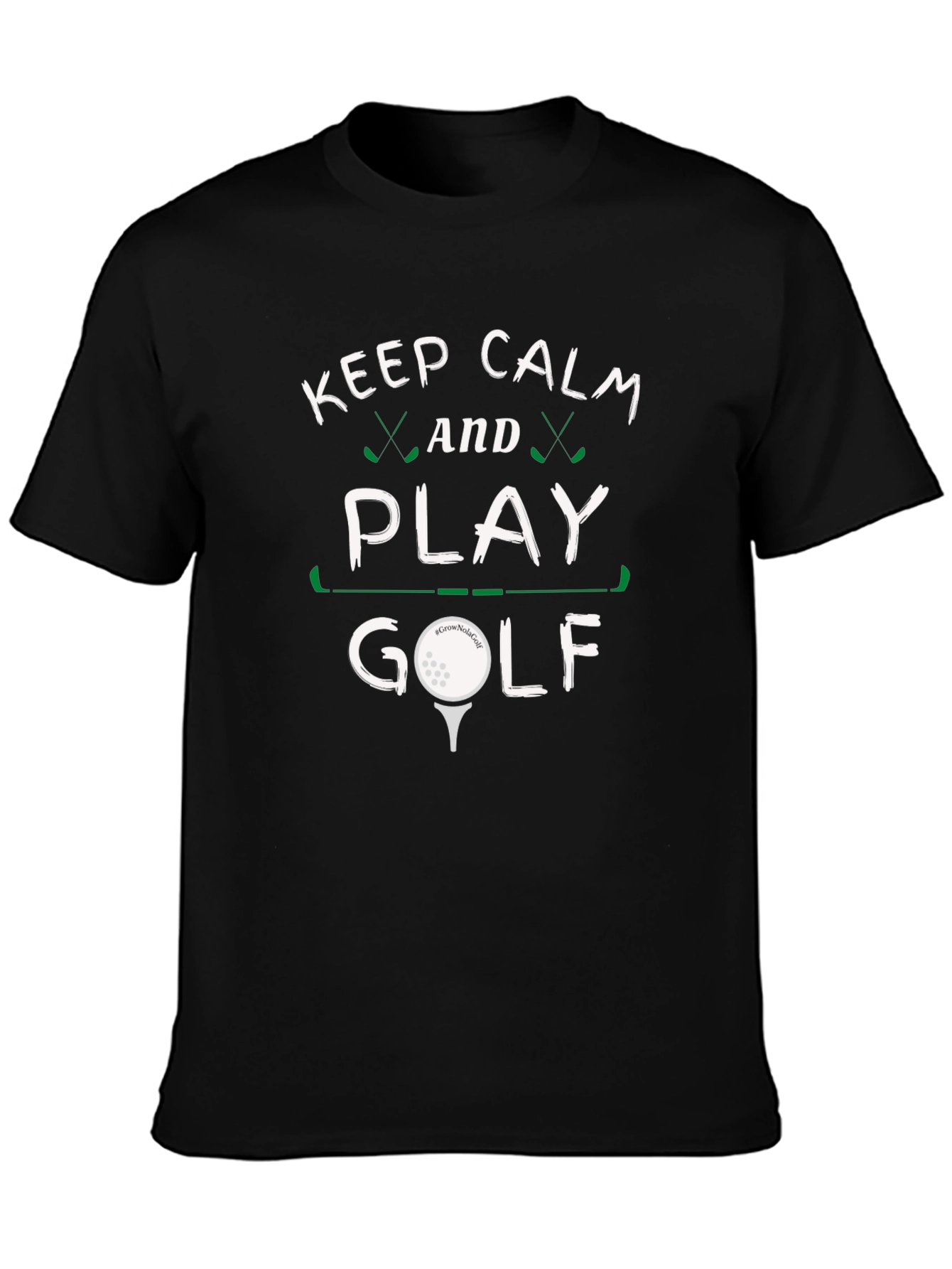 Keep Calm and Play Golf Black Tee