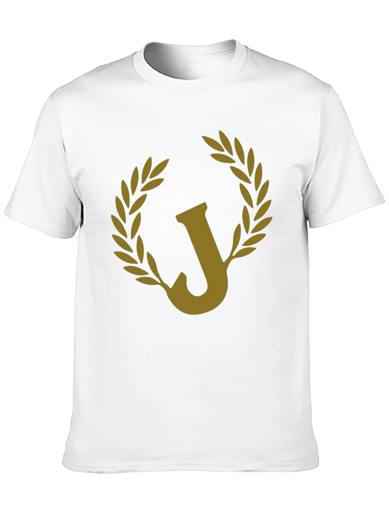 Letter J Laurel Wreath Black Graphic Tee