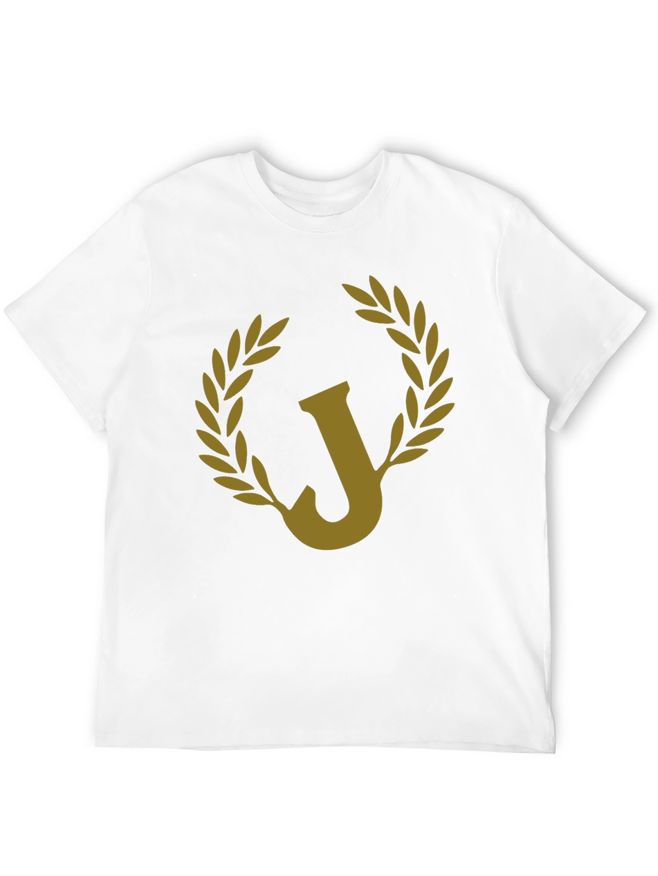 Letter J Laurel Wreath Black Graphic Tee
