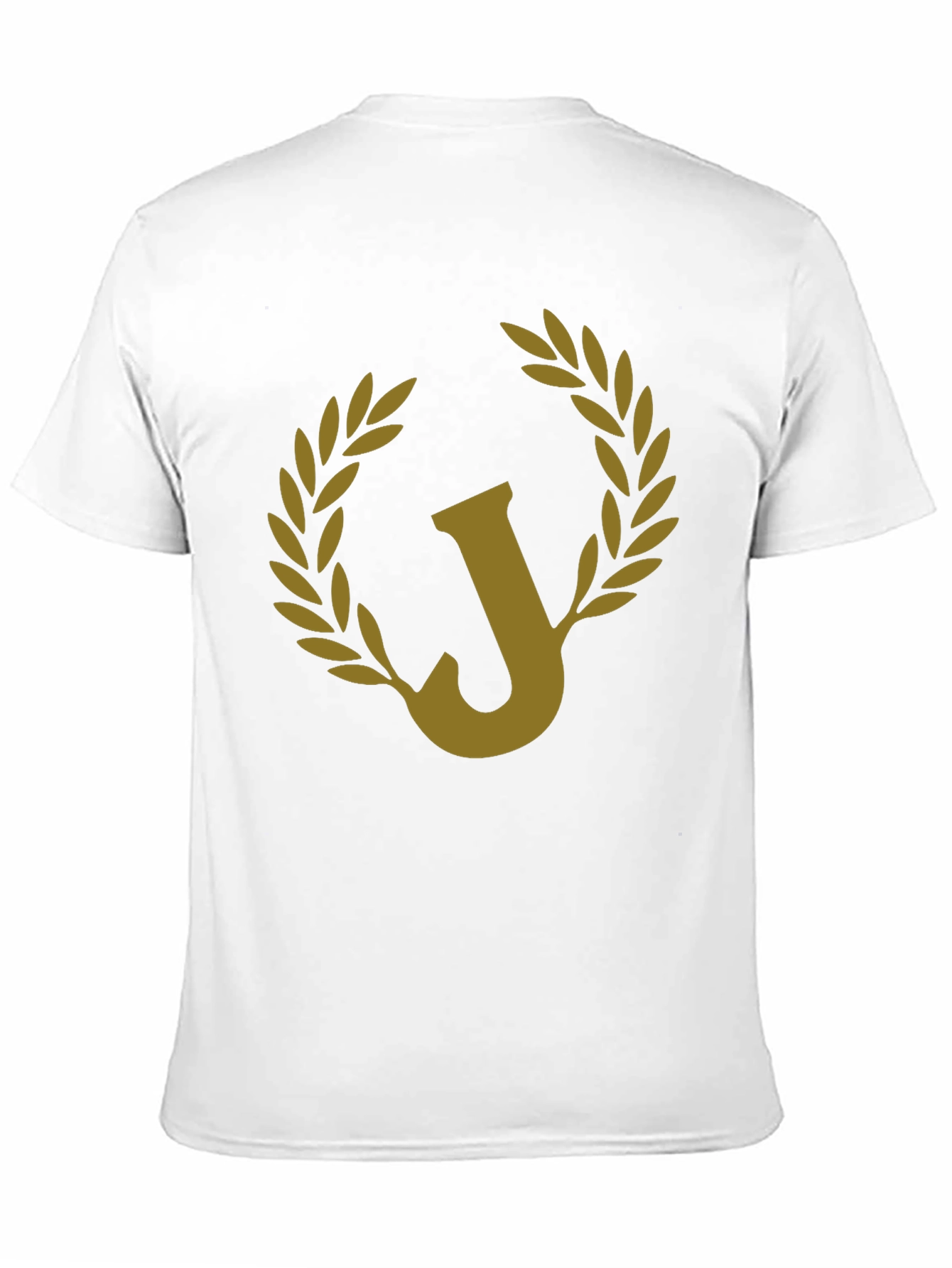 Letter J Laurel Wreath Black Graphic Tee