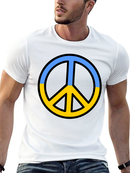 Ukraine Peace Sign Black T-Shirt