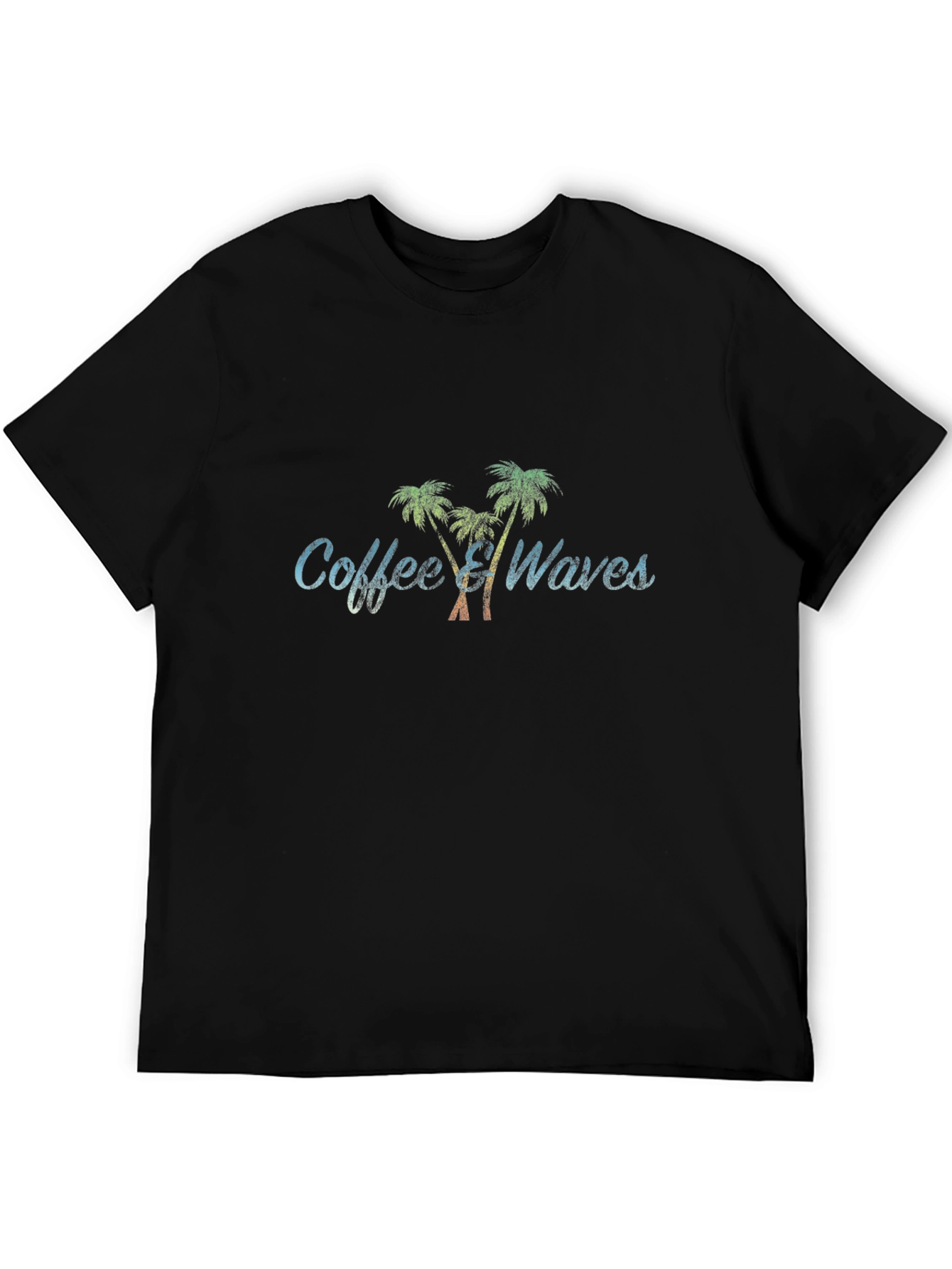 Coffee and Waves Black Graphic Tee