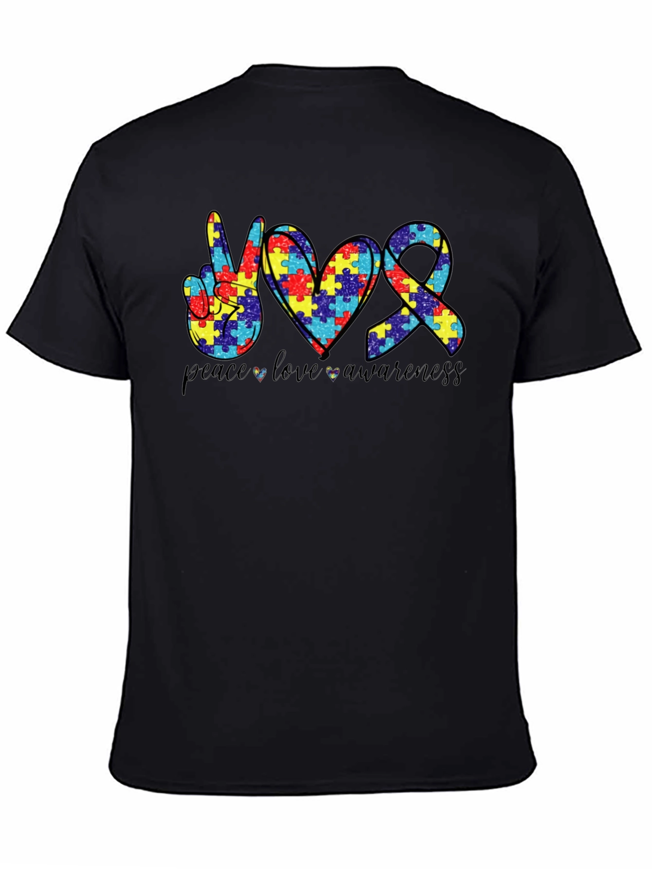 Autism Awareness Graphic Tee - Peace Love Awareness
