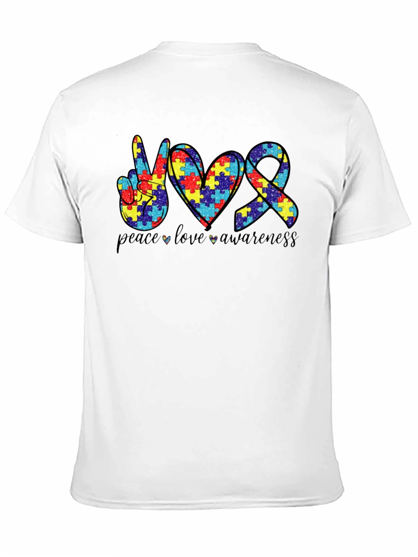 Autism Awareness Graphic Tee - Peace Love Awareness