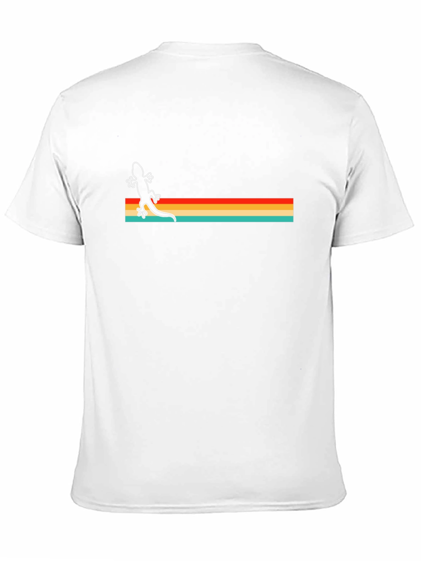 Retro Lizard Striped Graphic T-Shirt